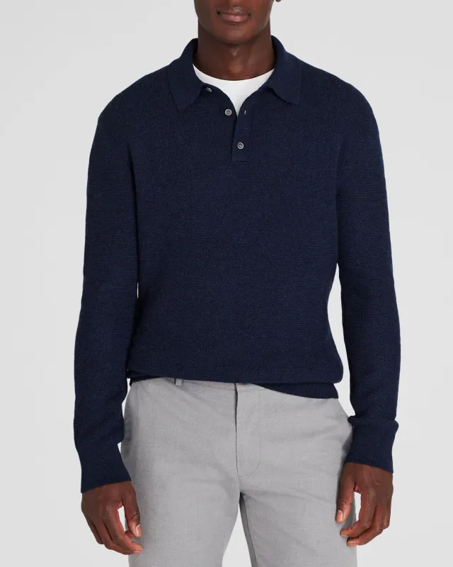 Cashmere Refined Racking Polo sold by Club Monaco