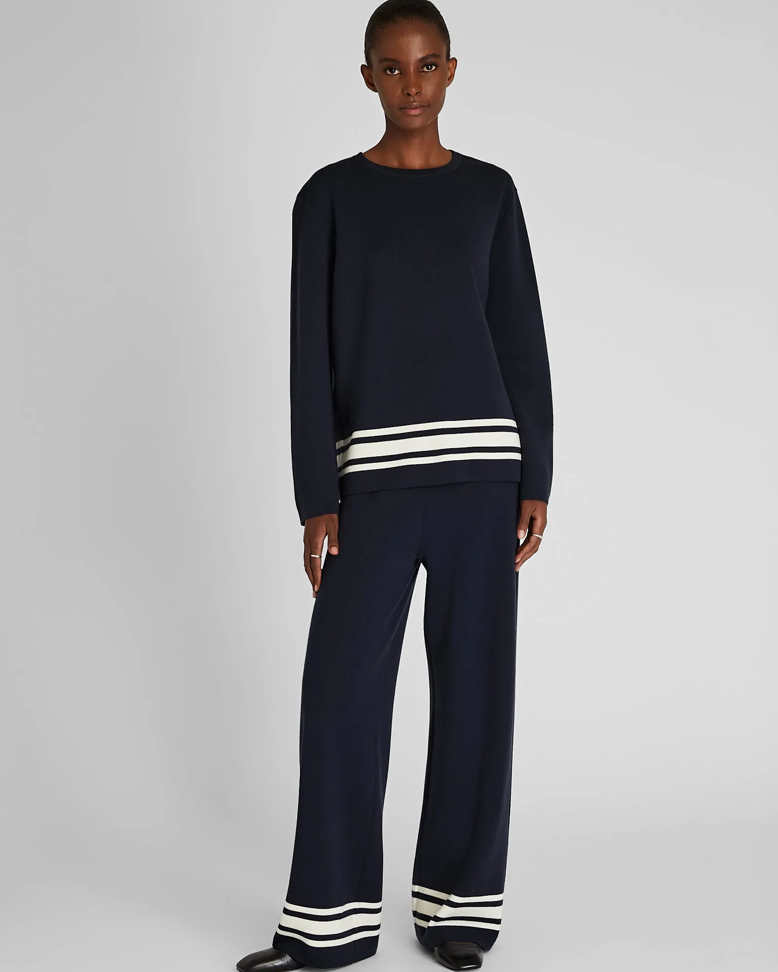 Double Knit Stripe Border Sweater sold by Club Monaco product image thumbnail 4
