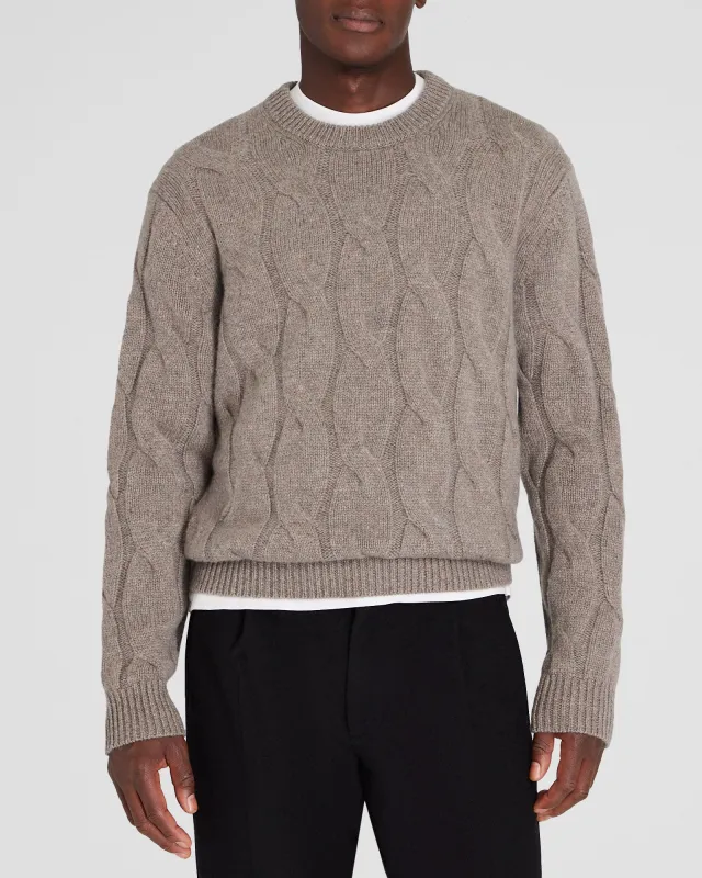 Wide Cable Cashmere Crewneck sold by Club Monaco
