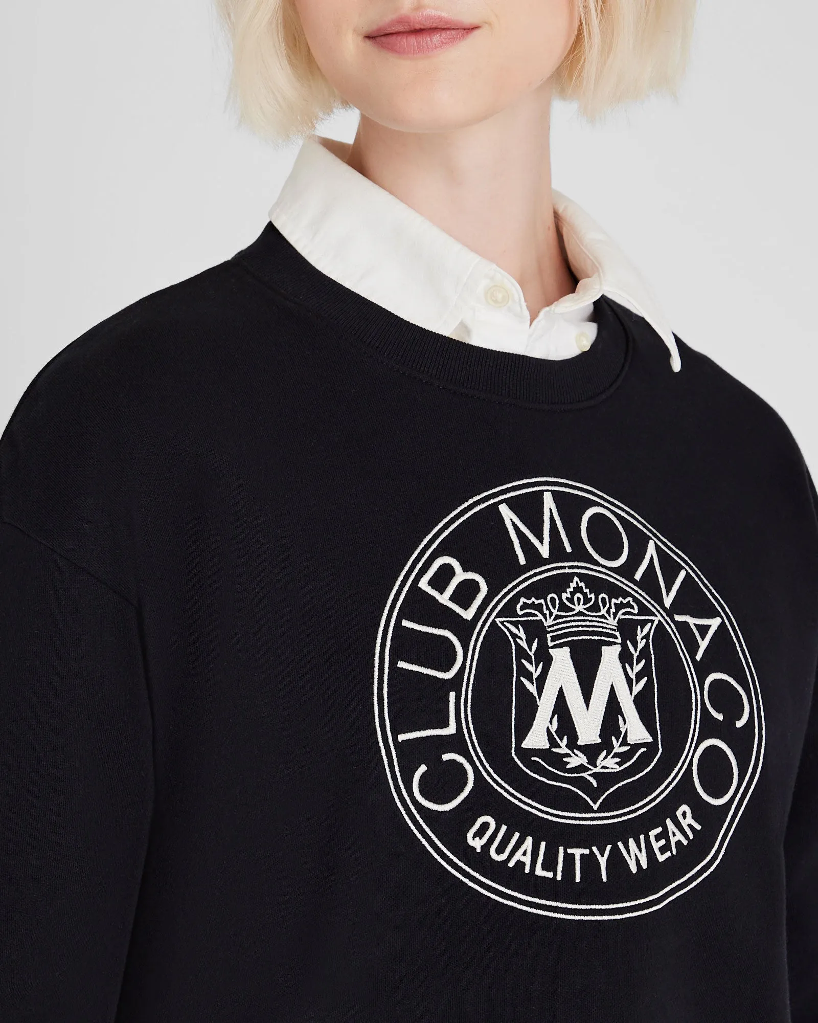 Cropped Crest Crewneck sold by Club Monaco product image thumbnail 2
