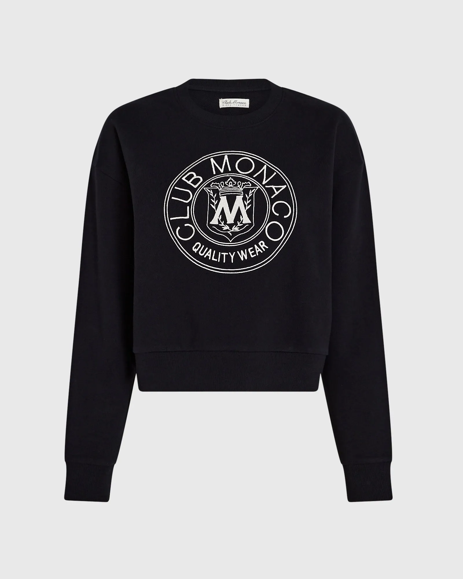 Cropped Crest Crewneck sold by Club Monaco