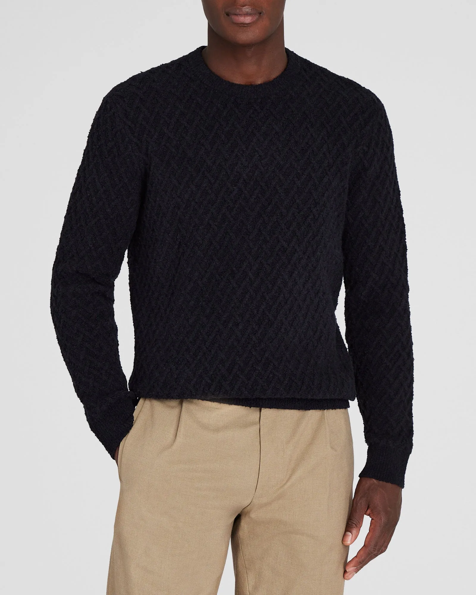 Bouclé Half-Diamond Crewneck sold by Club Monaco