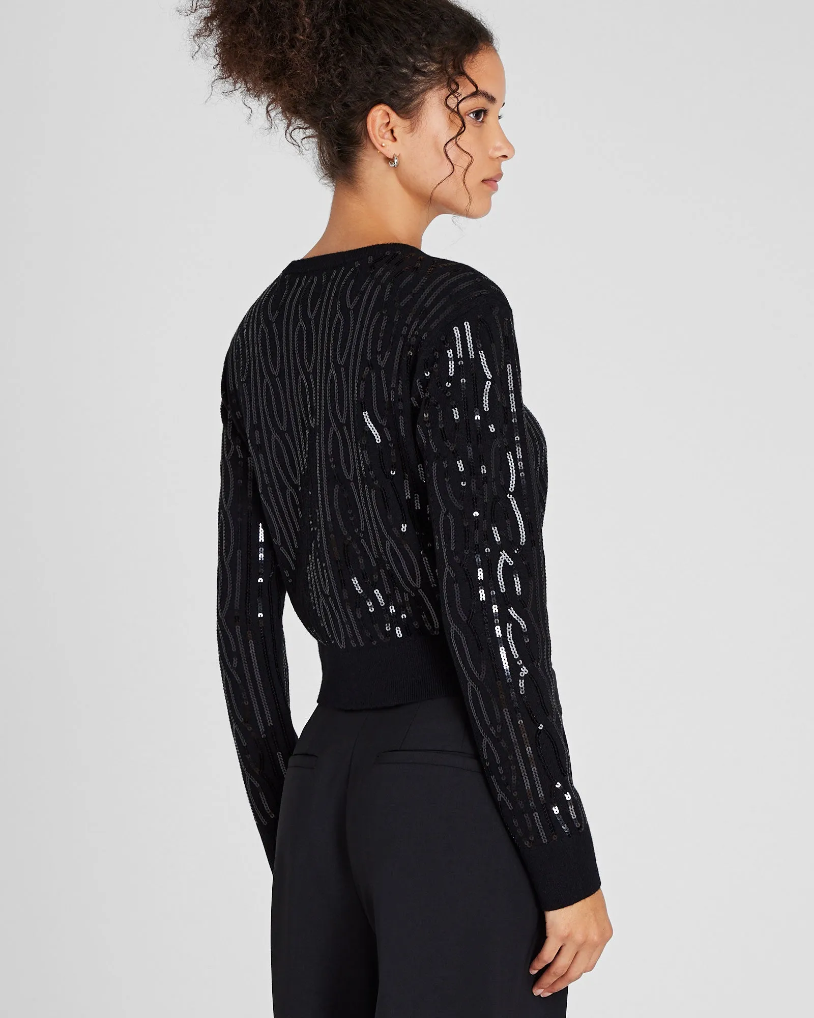 Sequin-Embroidered Shrunken Sweater sold by Club Monaco product image thumbnail 3