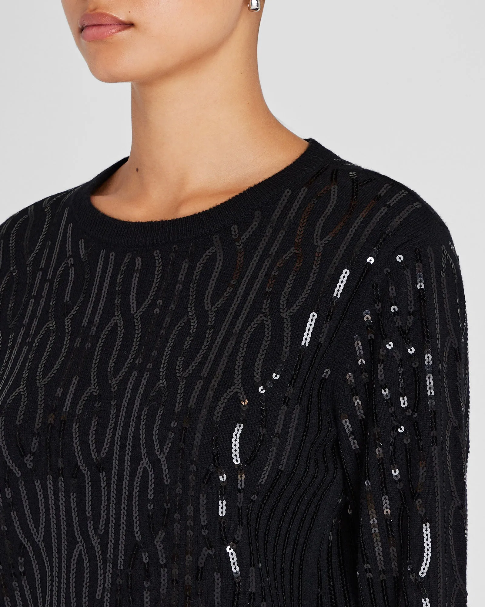 Sequin-Embroidered Shrunken Sweater sold by Club Monaco product image thumbnail 2