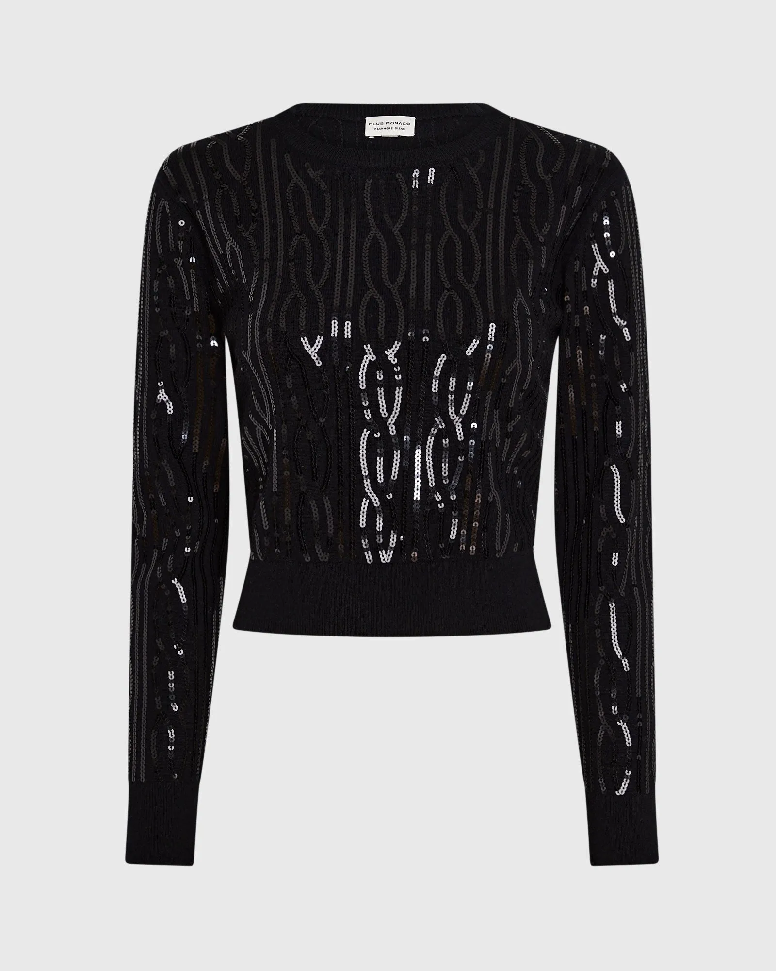 Sequin-Embroidered Shrunken Sweater sold by Club Monaco product image thumbnail 5