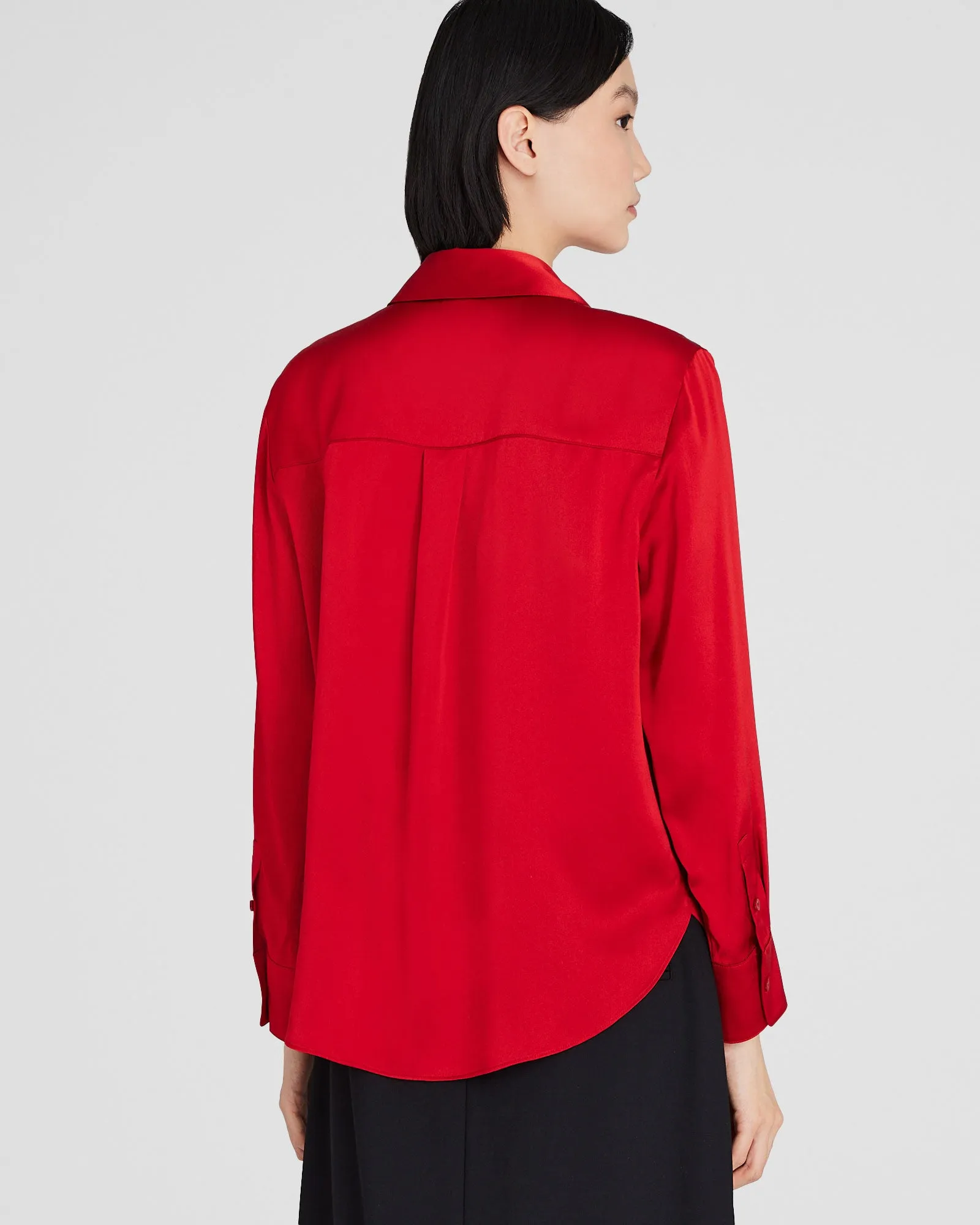 Silk Charmeuse Button-Down Shirt sold by Club Monaco product image thumbnail 3