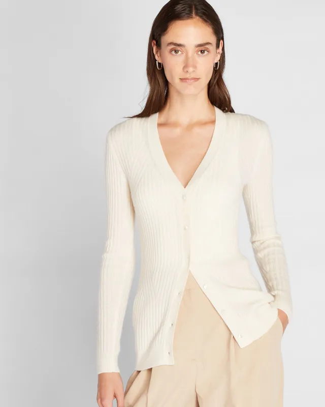 Slim Ribbed Cashmere Cardigan sold by Club Monaco
