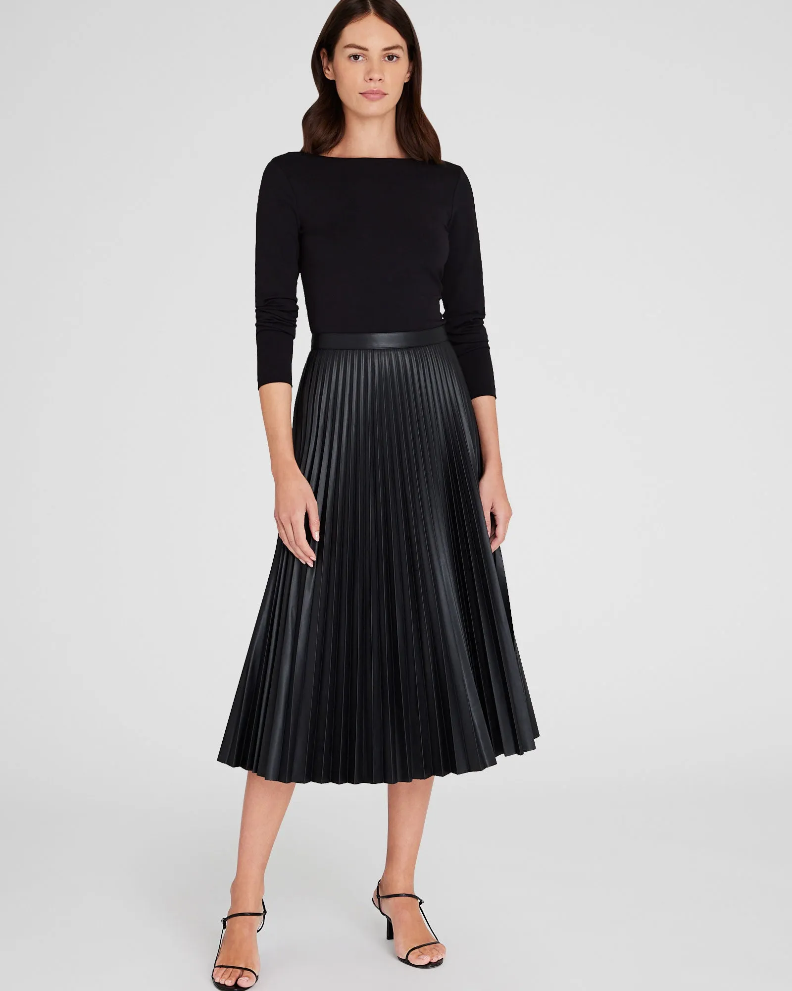 Pleated Faux Leather Skirt sold by Club Monaco