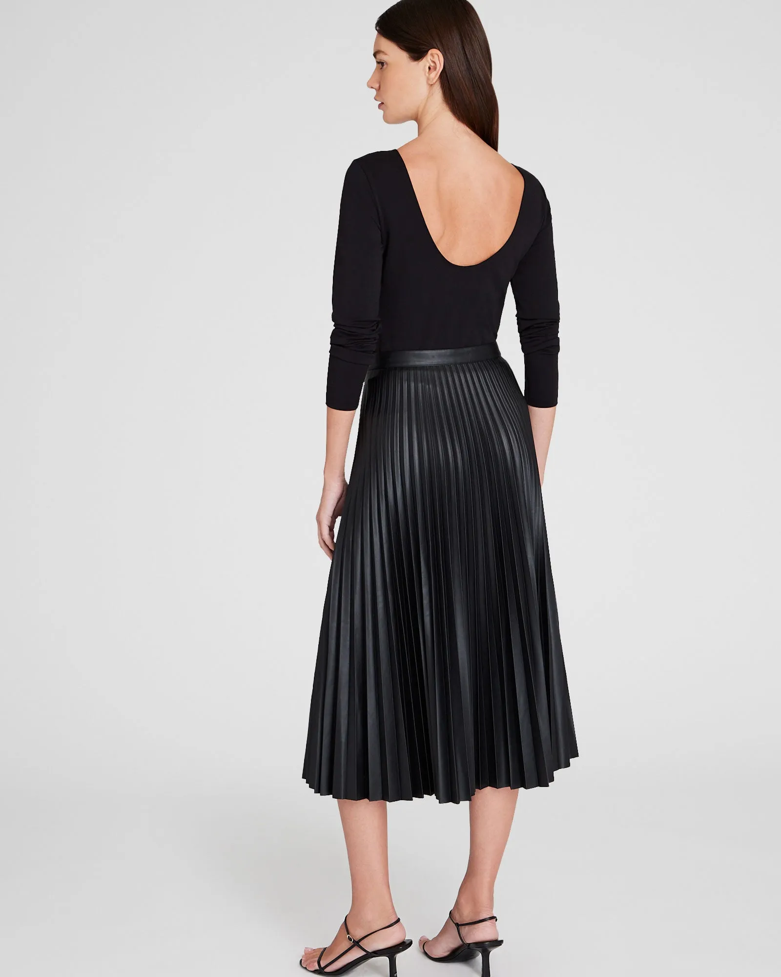 Pleated Faux Leather Skirt sold by Club Monaco product image thumbnail 2