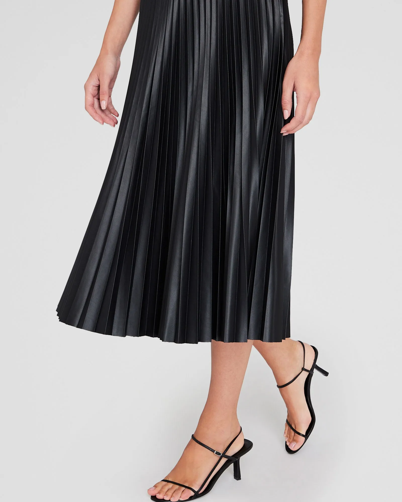 Pleated Faux Leather Skirt sold by Club Monaco product image thumbnail 3