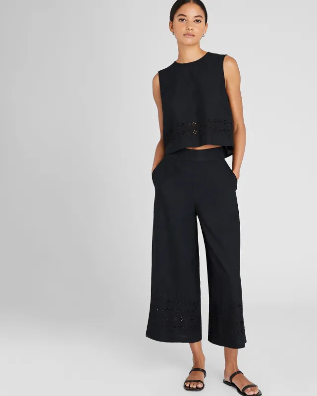 Eyelet Detail Cropped Pant sold by Club Monaco