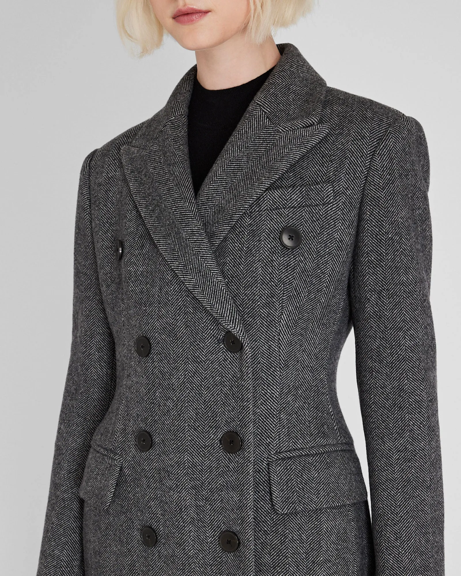 Cinched Waist Herringbone Twill Coat sold by Club Monaco product image thumbnail 2