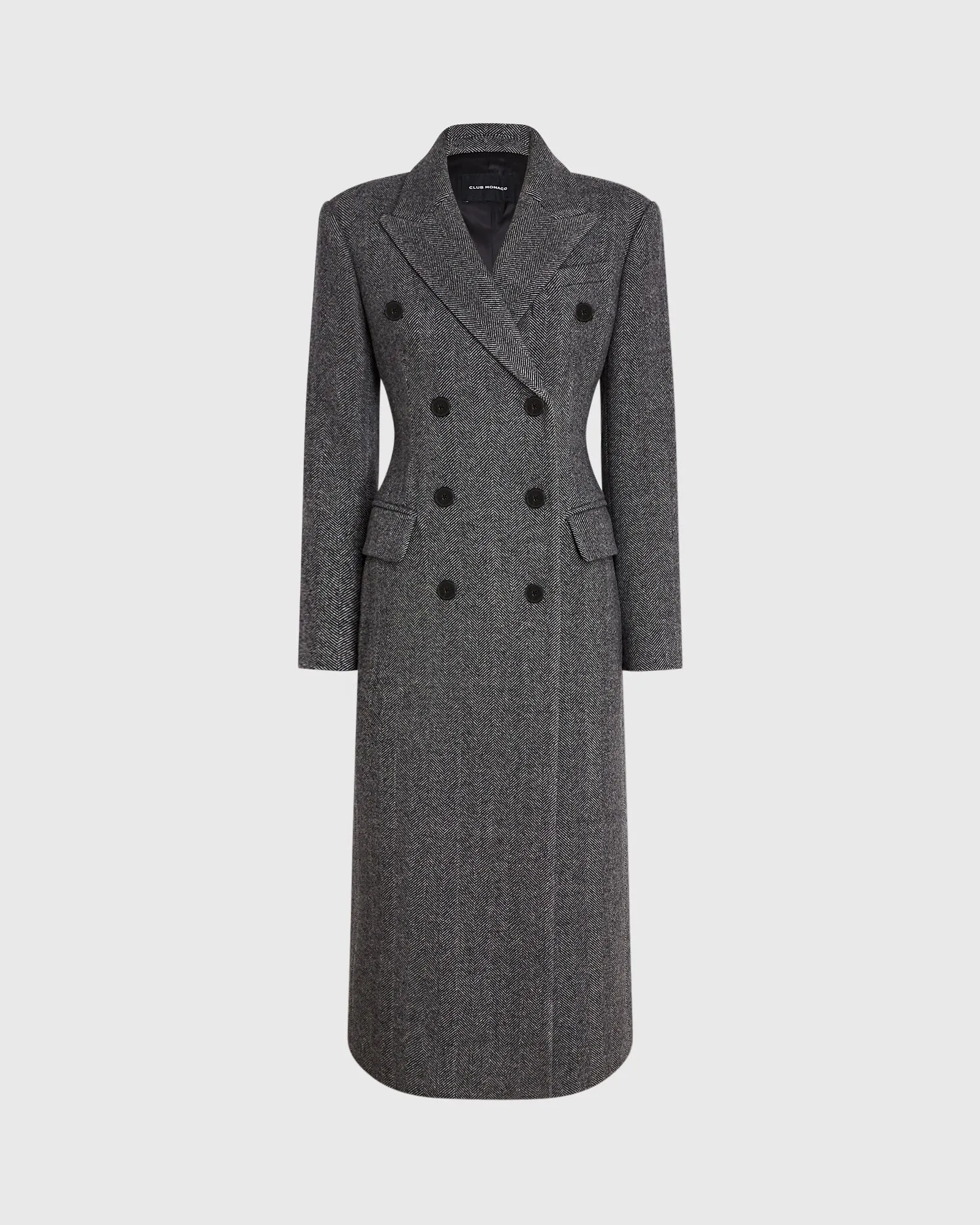 Cinched Waist Herringbone Twill Coat sold by Club Monaco product image thumbnail 5