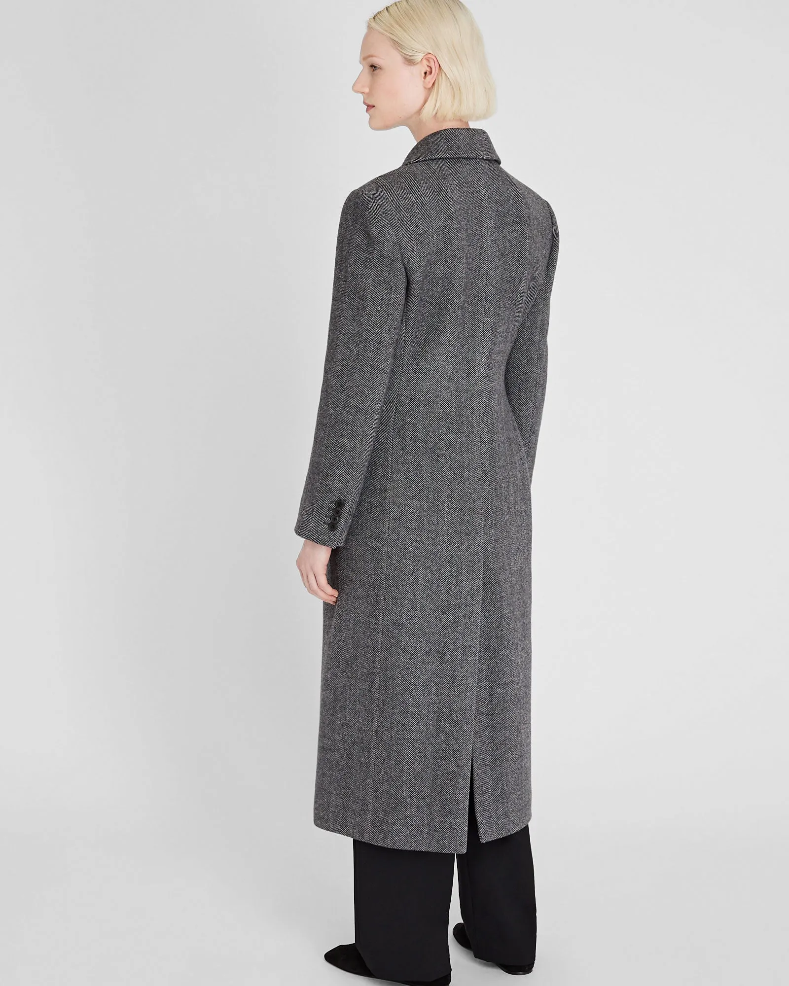 Cinched Waist Herringbone Twill Coat sold by Club Monaco product image thumbnail 3