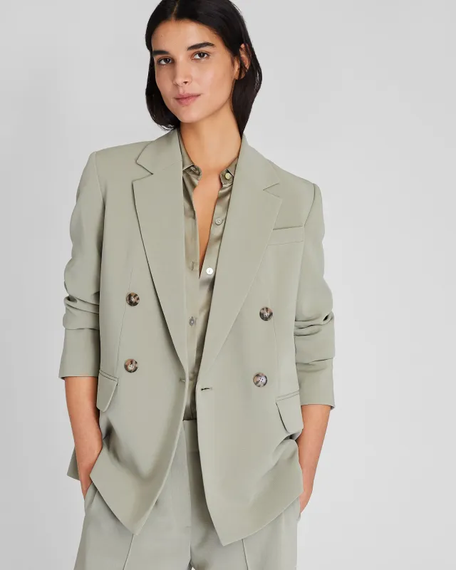 Relaxed Double Breasted Crepe Blazer sold by Club Monaco