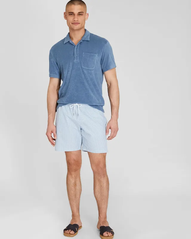 Bo Stripe Seersucker 7" Swim Trunk sold by Club Monaco