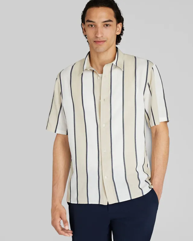 Short-Sleeve Cabana Stripe Shirt sold by Club Monaco