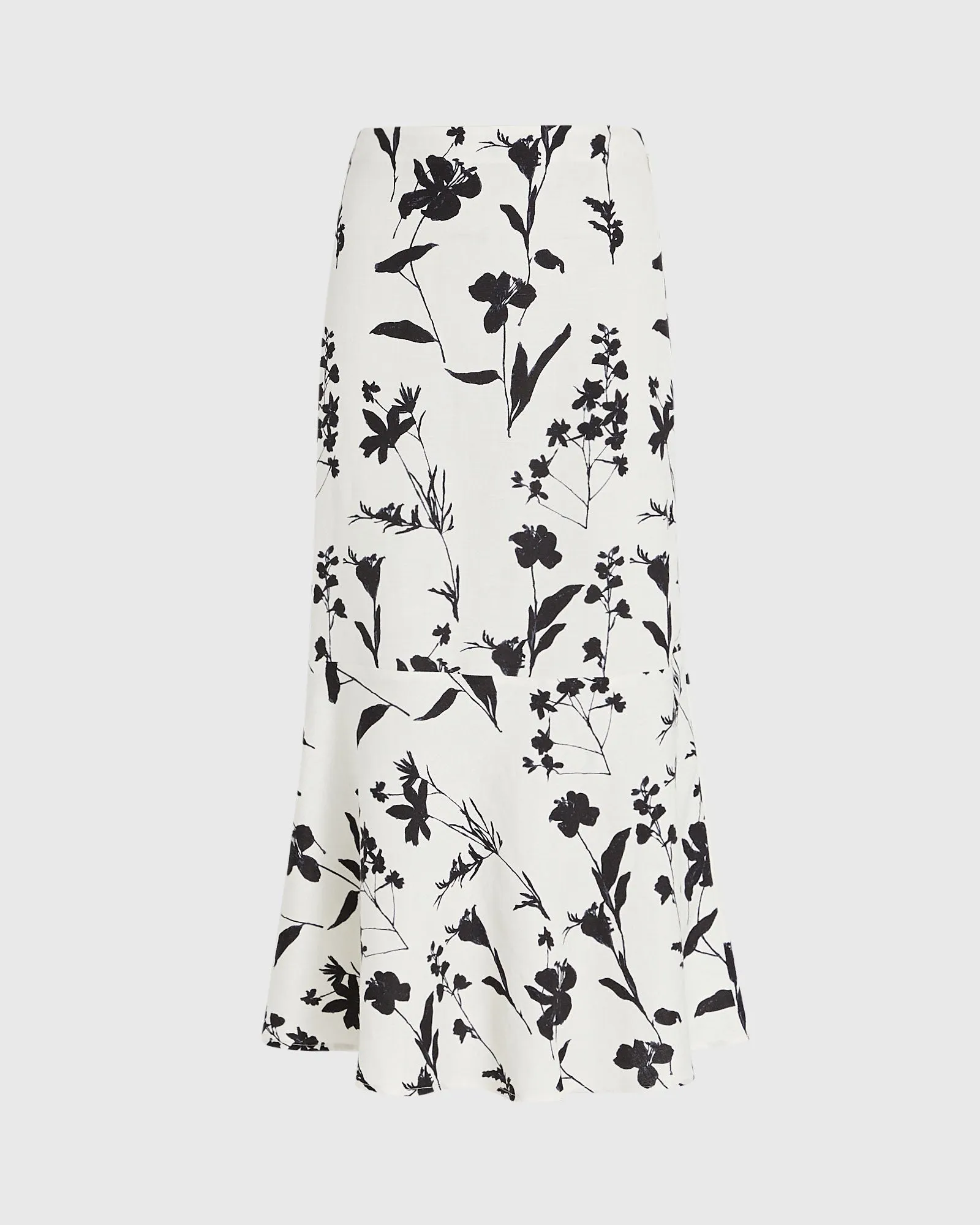 Printed Linen-Blend Midi Skirt sold by Club Monaco product image thumbnail 5