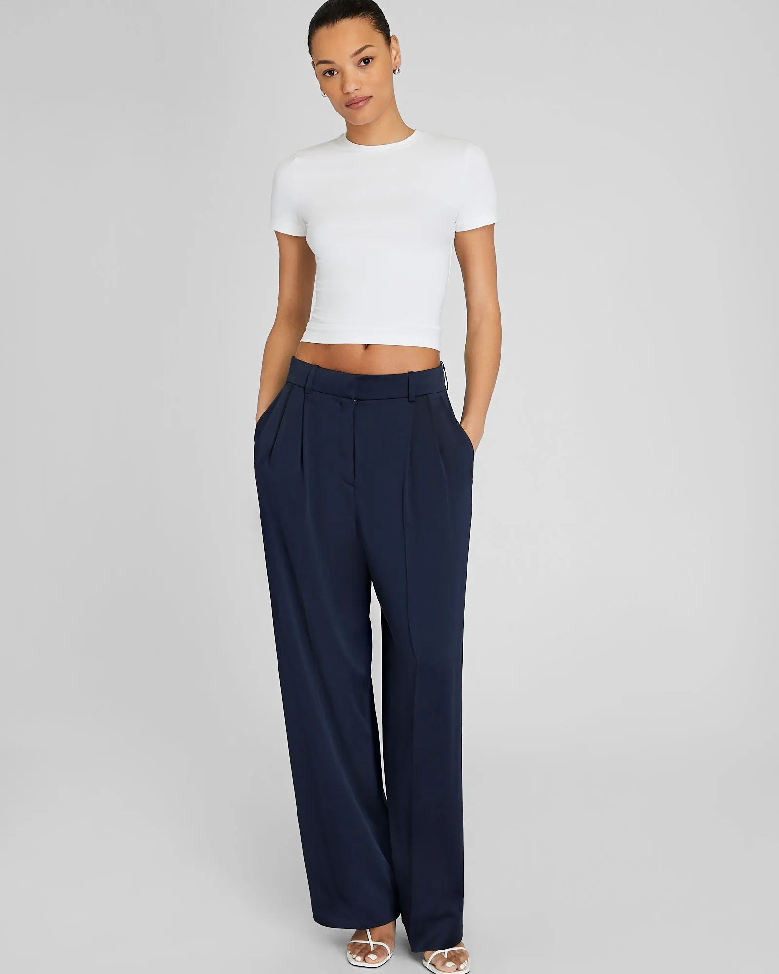 Silk Charmeuse Pleated Pant sold by Club Monaco