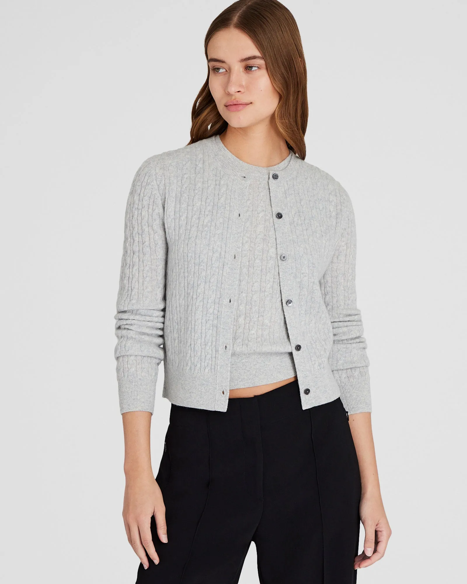 Cashmere Mini Cable Cardigan sold by Club Monaco