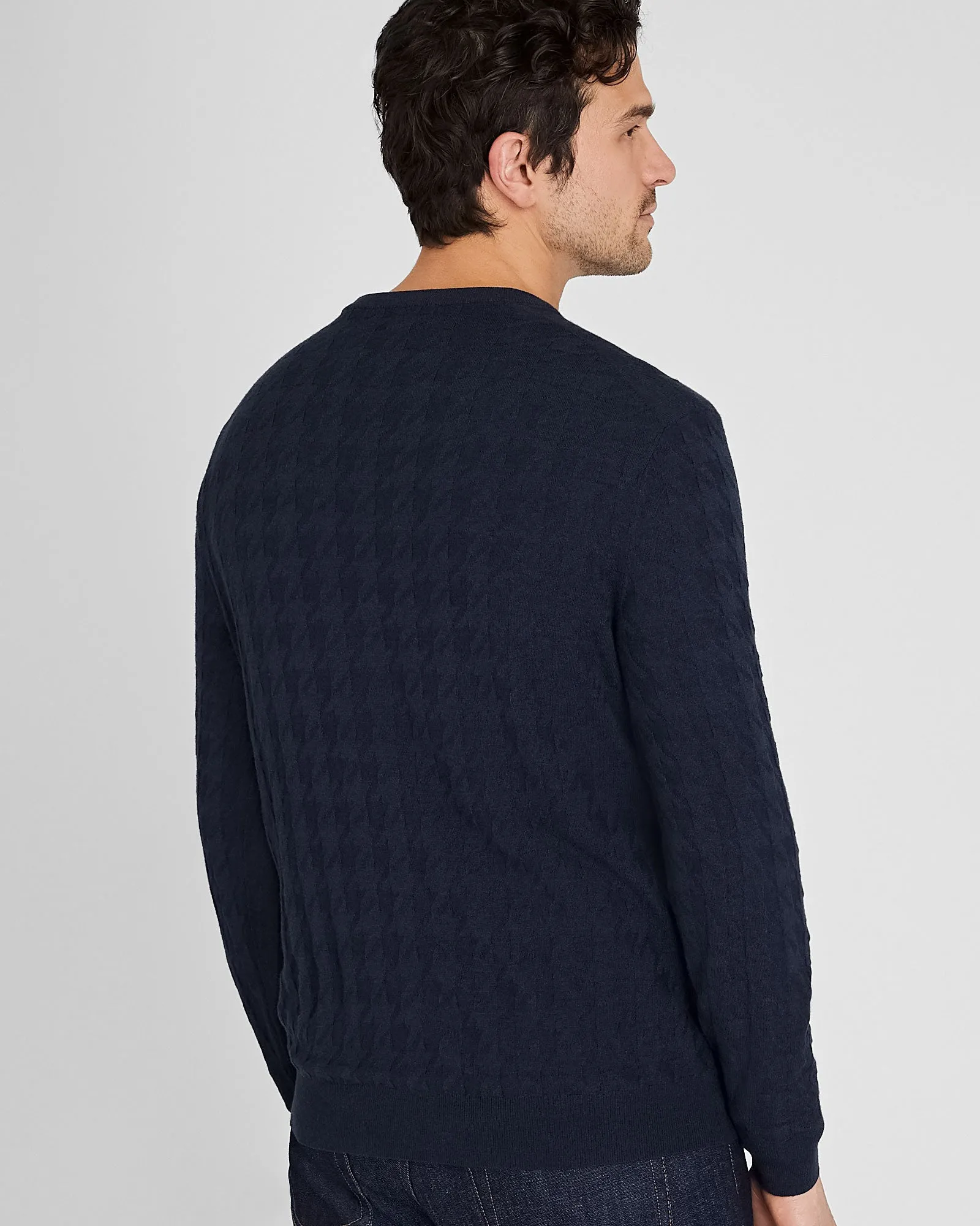 Wool Blend Houndstooth Crewneck sold by Club Monaco product image thumbnail 4