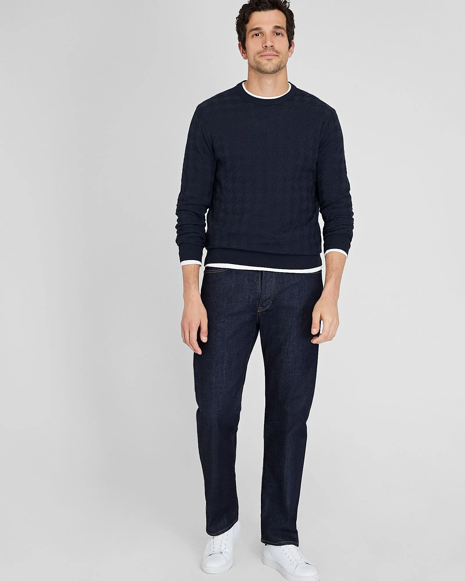 Wool Blend Houndstooth Crewneck sold by Club Monaco product image thumbnail 3