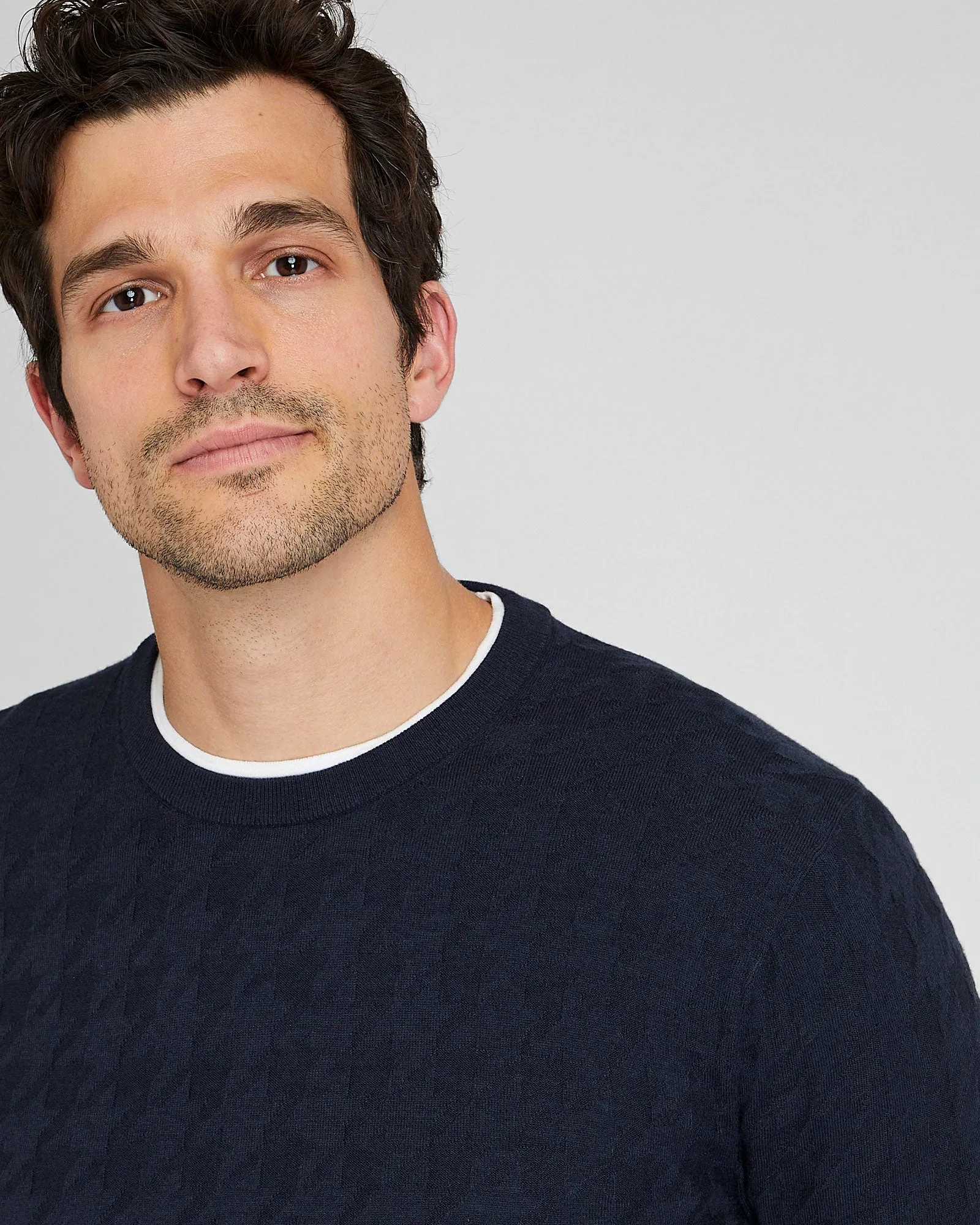 Wool Blend Houndstooth Crewneck sold by Club Monaco product image thumbnail 2