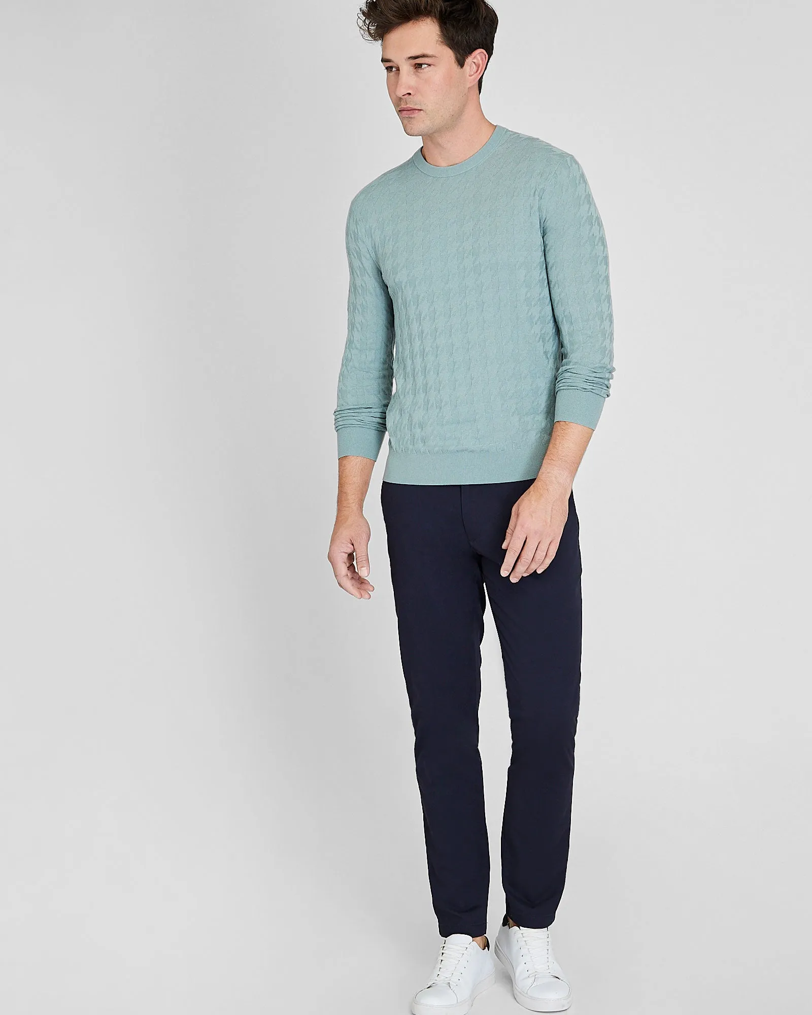 Wool Blend Houndstooth Crewneck sold by Club Monaco product image thumbnail 3
