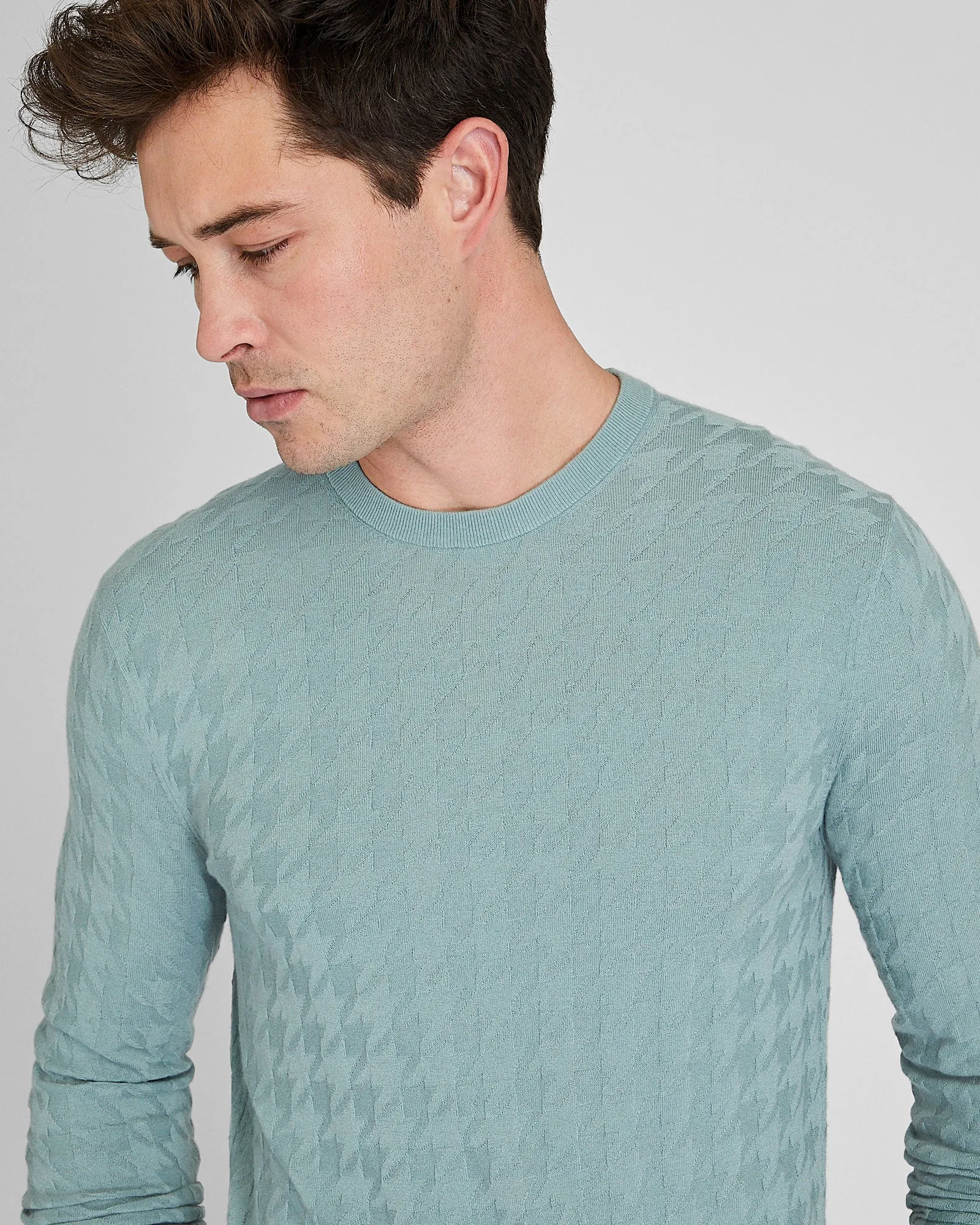 Wool Blend Houndstooth Crewneck sold by Club Monaco product image thumbnail 2