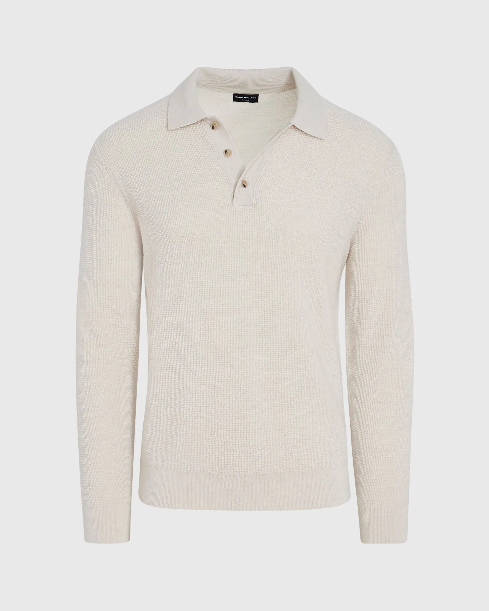 Refined Textured Wool Polo sold by Club Monaco product image thumbnail 5