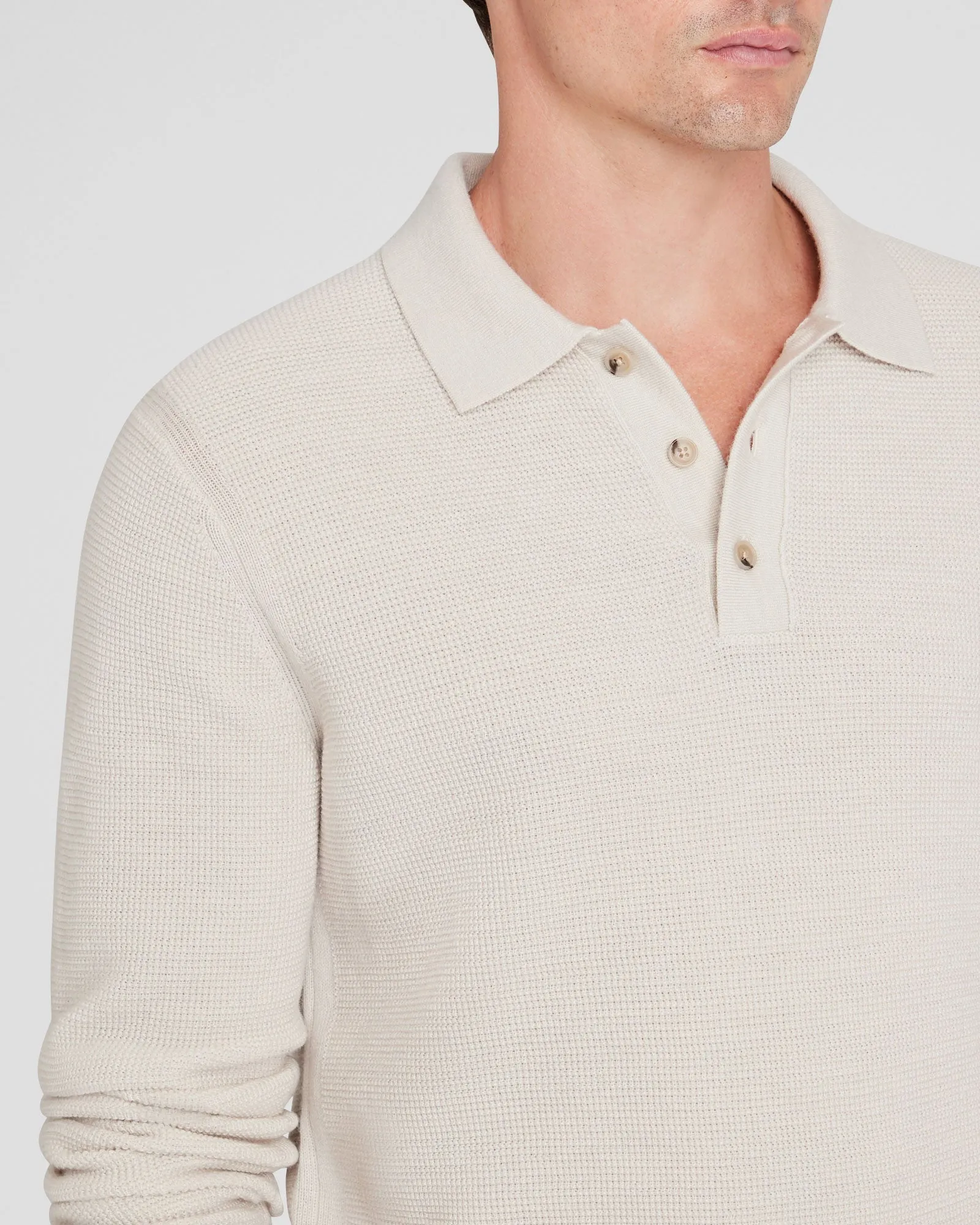 Refined Textured Wool Polo sold by Club Monaco product image thumbnail 4