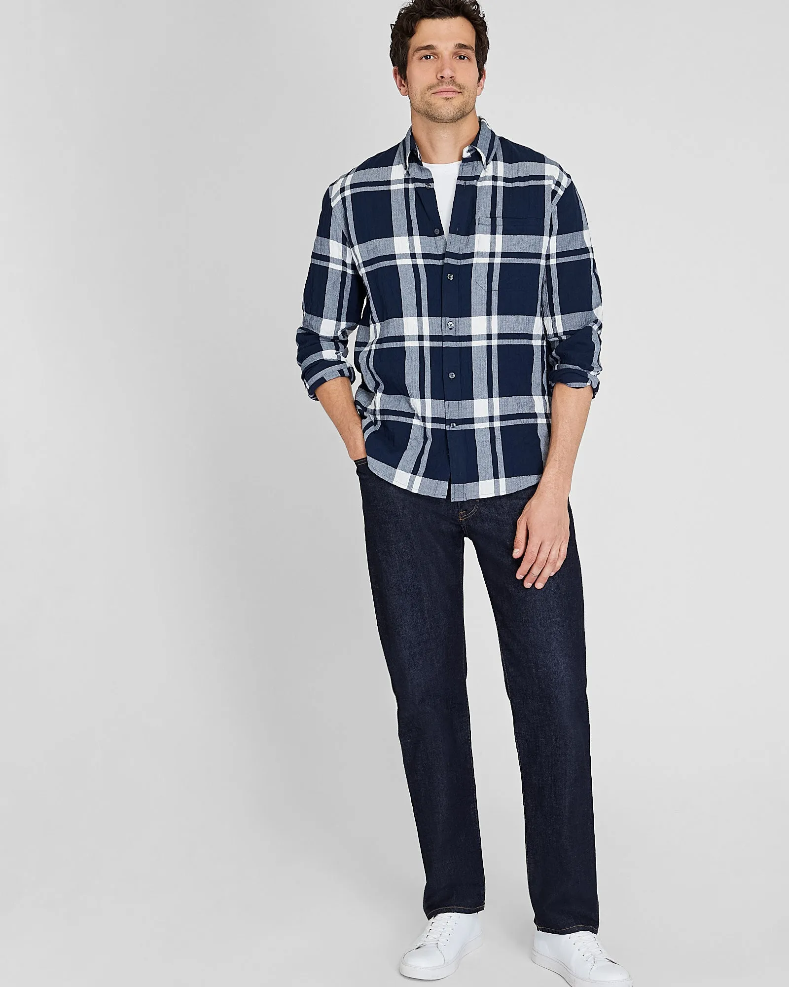 Standard Herringbone Plaid Shirt sold by Club Monaco product image thumbnail 4