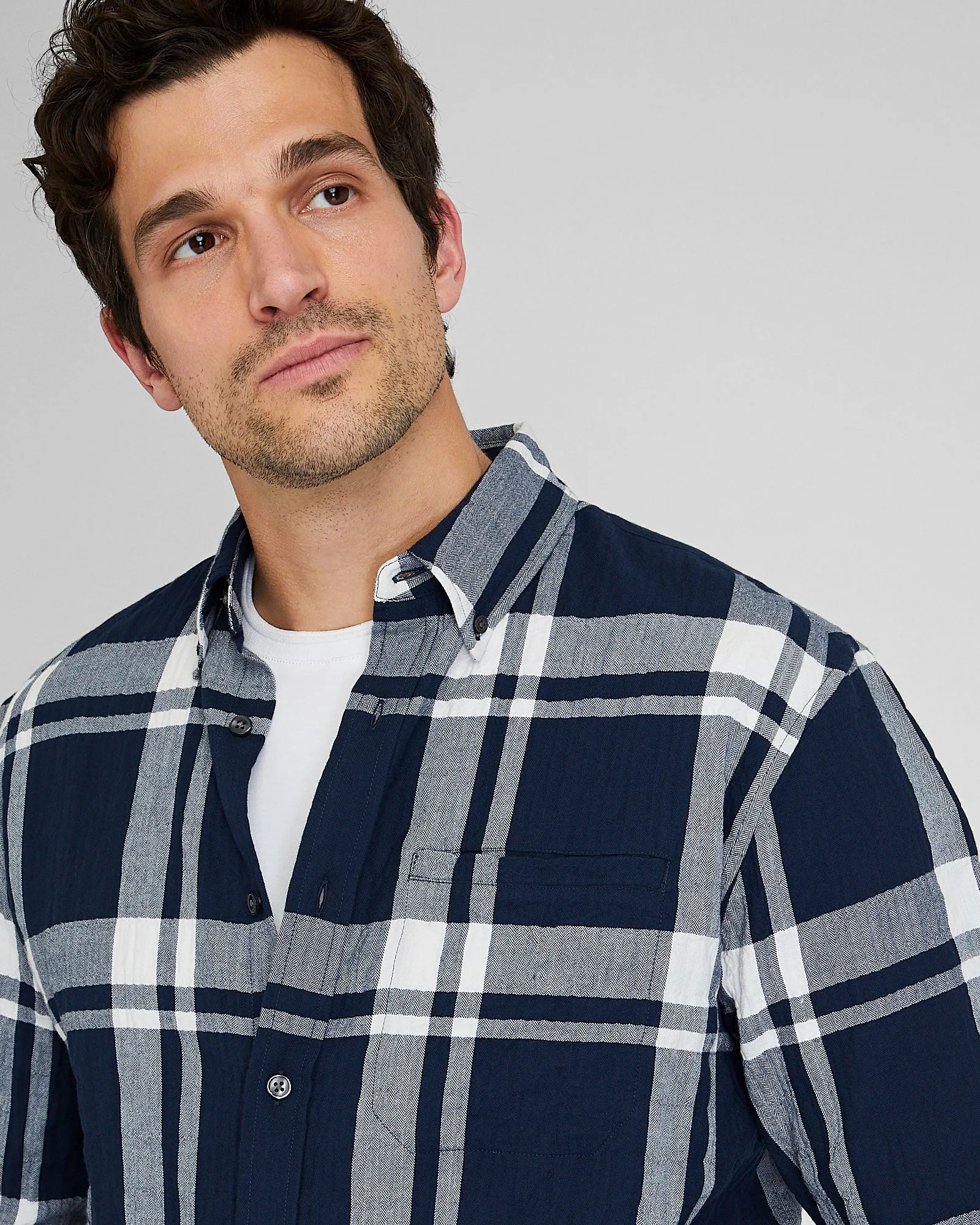 Standard Herringbone Plaid Shirt sold by Club Monaco product image thumbnail 2