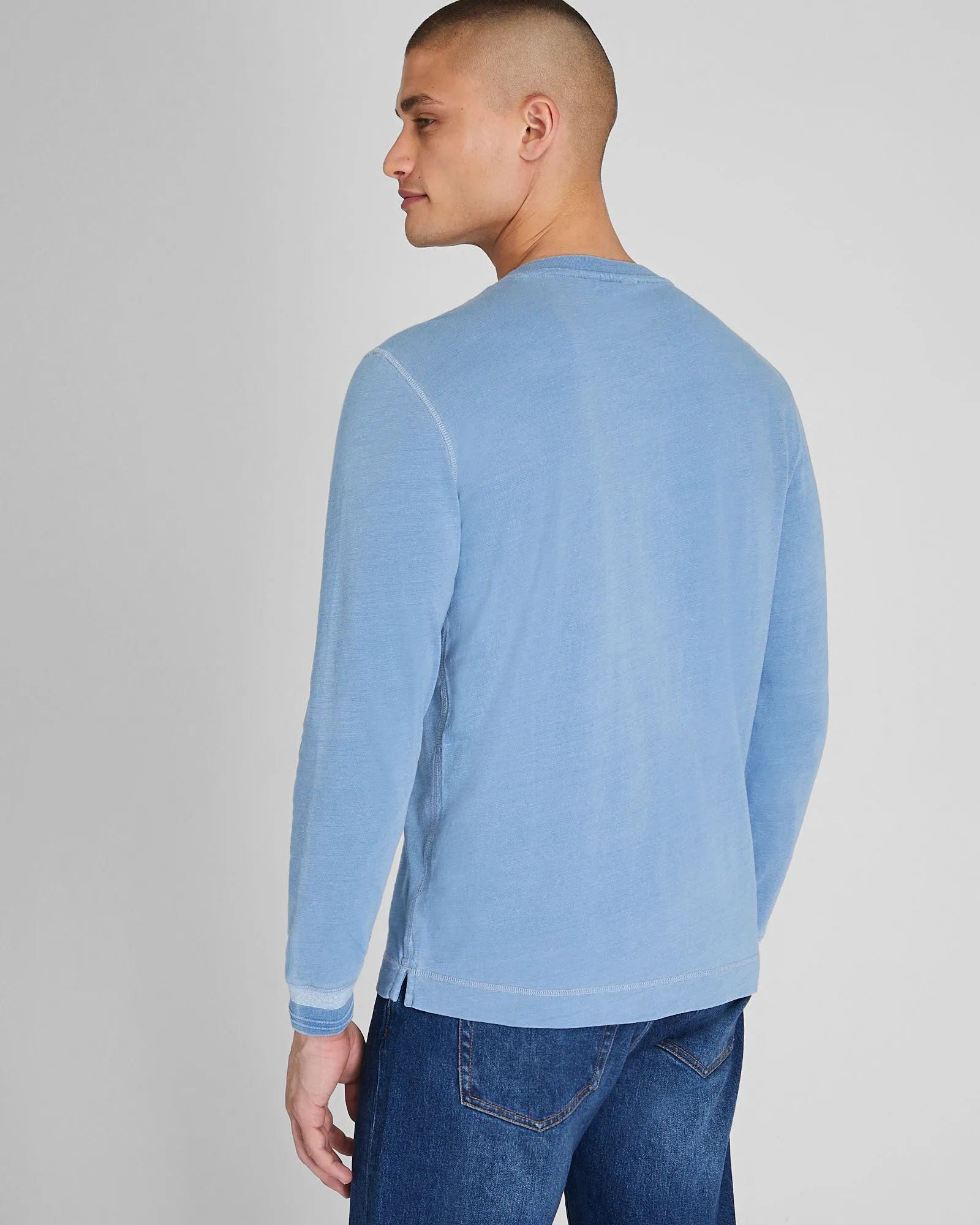 Long-Sleeve Indigo Henley sold by Club Monaco product image thumbnail 3