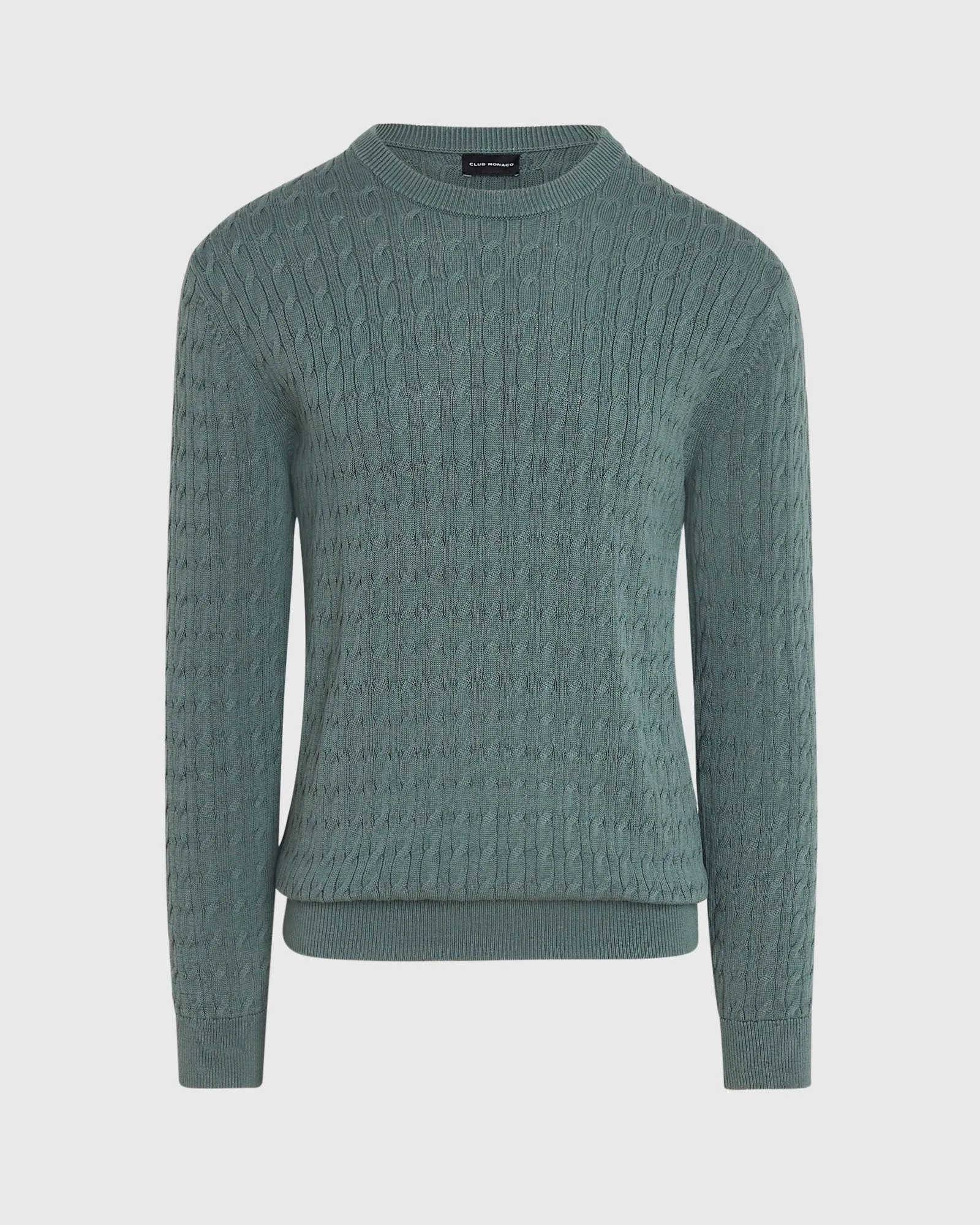 Cotton Cable Crew Sweater sold by Club Monaco product image thumbnail 5