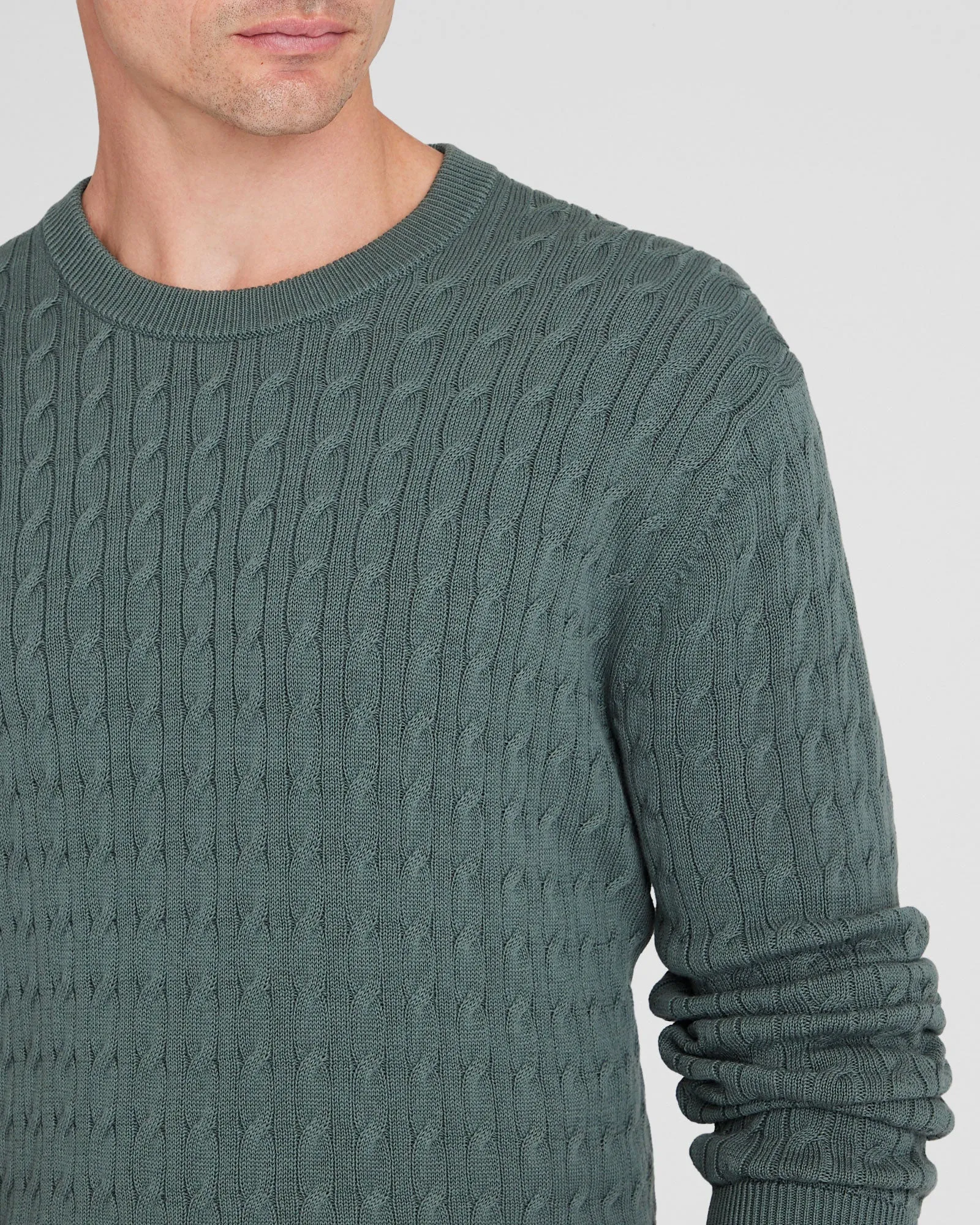 Cotton Cable Crew Sweater sold by Club Monaco product image thumbnail 4