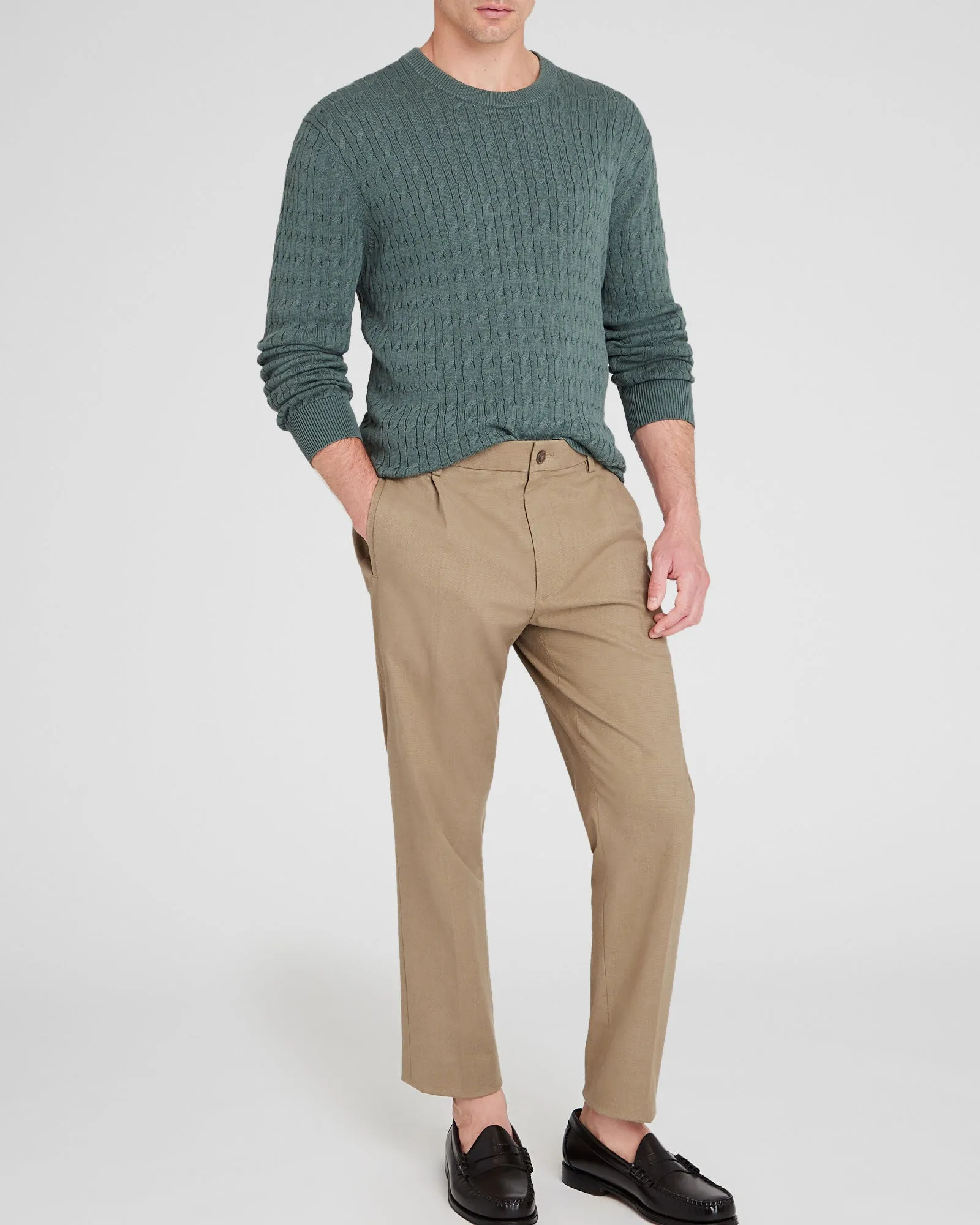Cotton Cable Crew Sweater sold by Club Monaco product image thumbnail 2