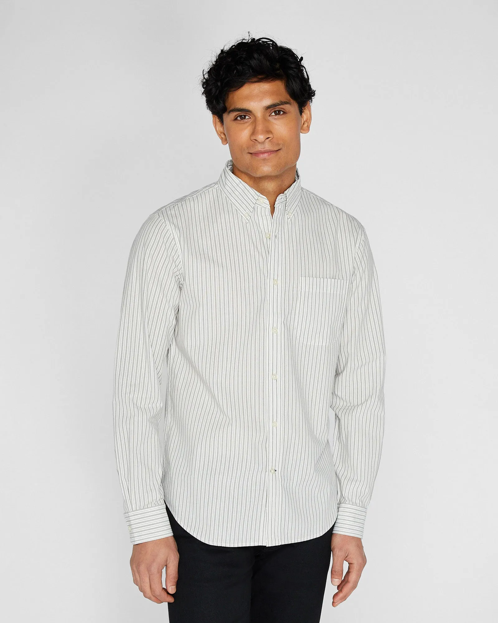 Ski Stripe Poplin Dress Shirt sold by Club Monaco