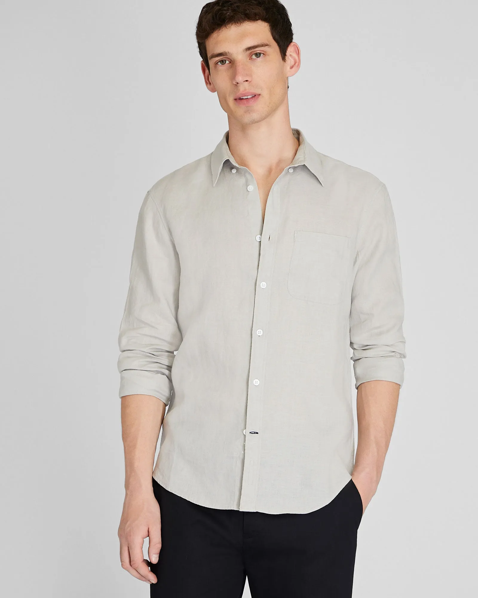 Long-Sleeve Solid Linen Shirt sold by Club Monaco