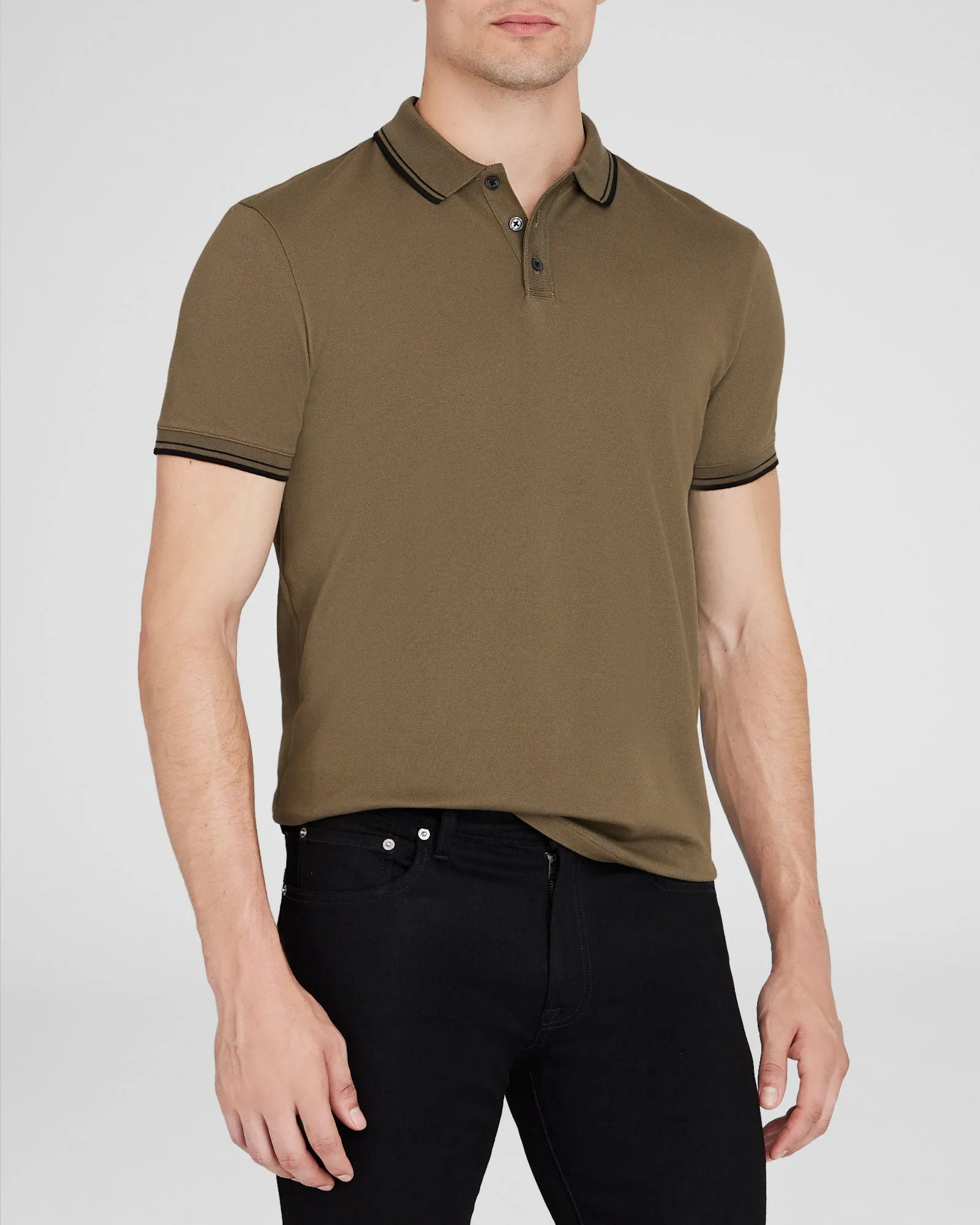 Tipped Collar Cotton Polo sold by Club Monaco