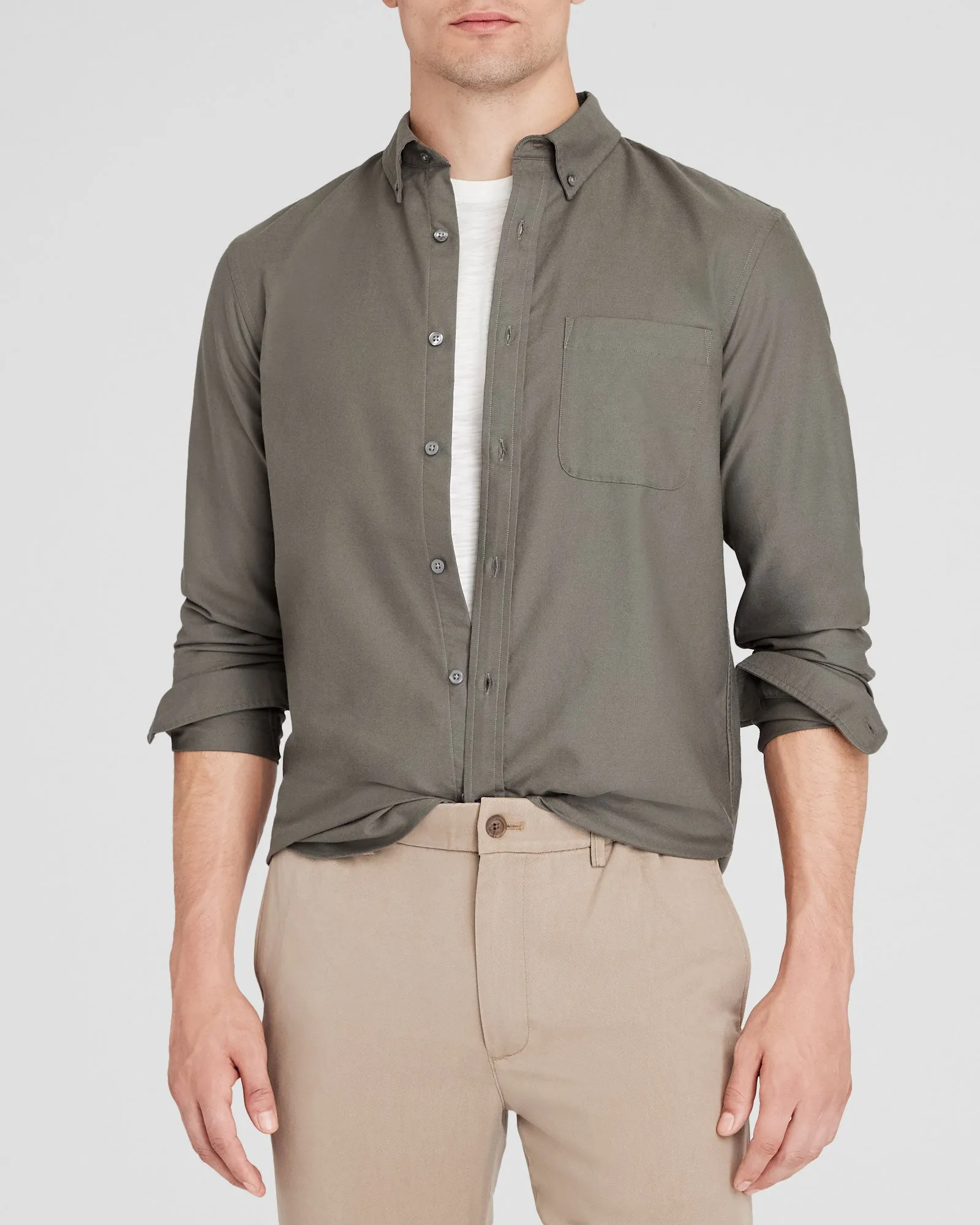 Long-Sleeve Solid Oxford Shirt sold by Club Monaco