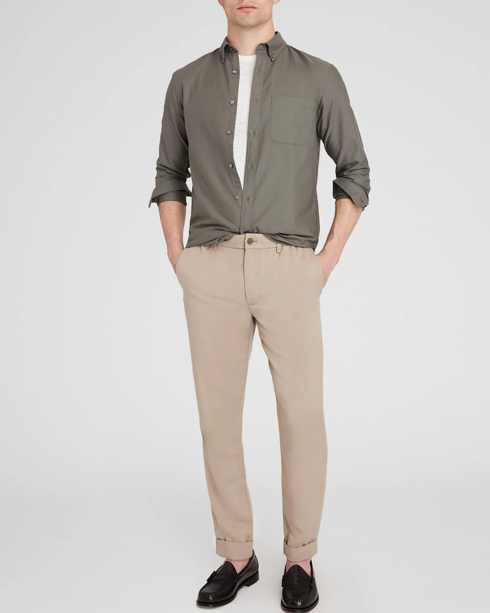 Long-Sleeve Solid Oxford Shirt sold by Club Monaco product image thumbnail 2