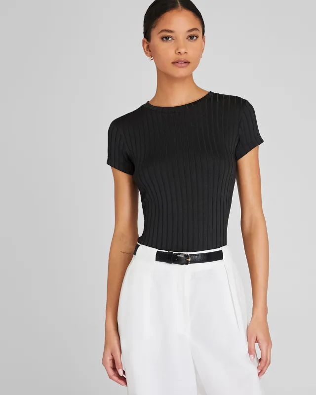Polished Wide-Rib Bowee Tee sold by Club Monaco