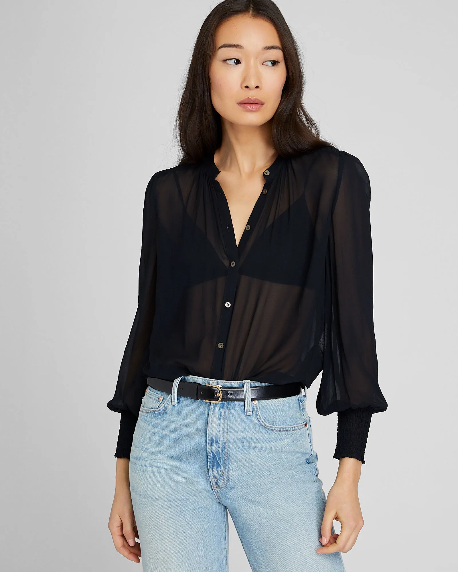Smocked Yoke Blouse sold by Club Monaco