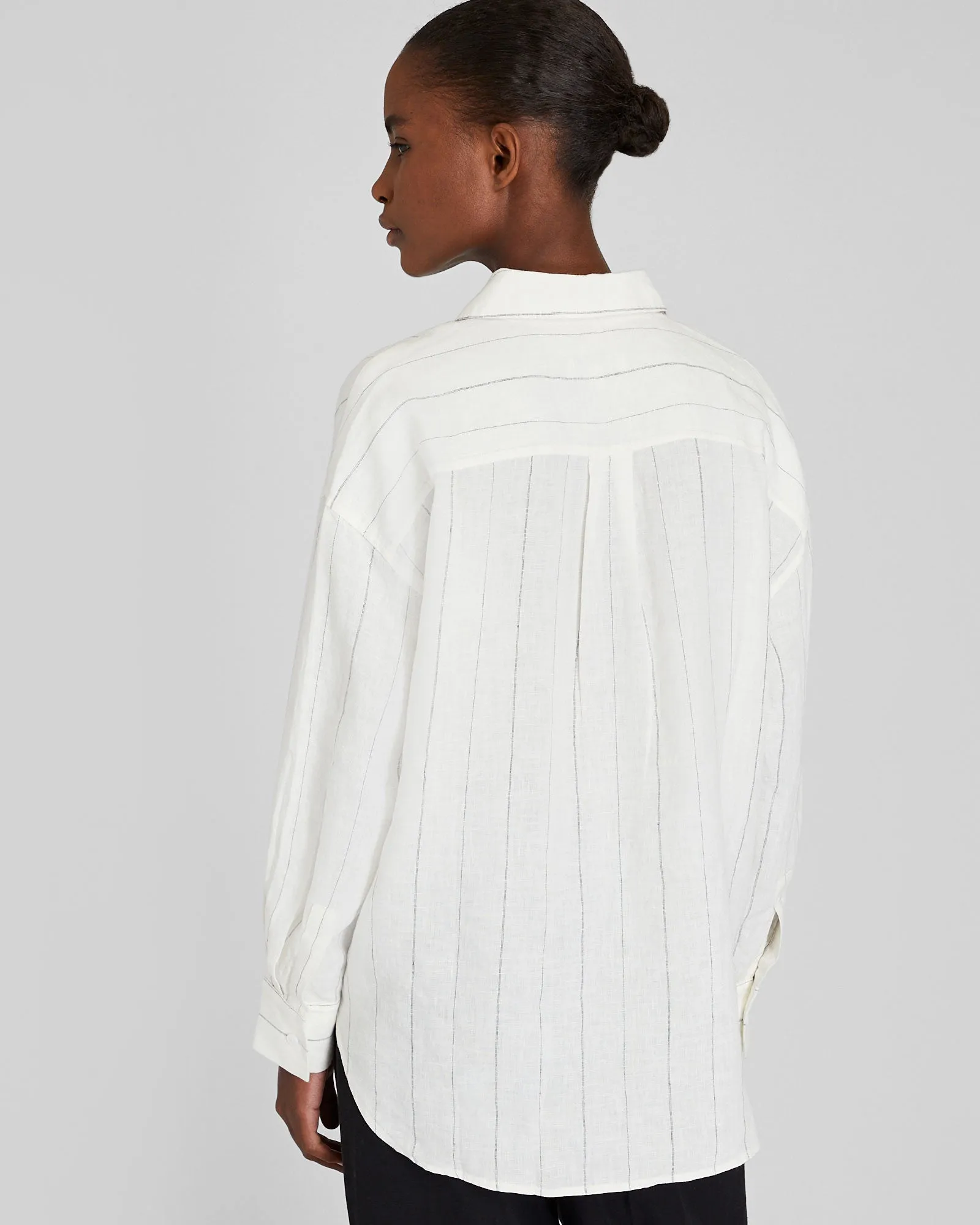 Striped Linen Button-Down Shirt sold by Club Monaco product image thumbnail 3