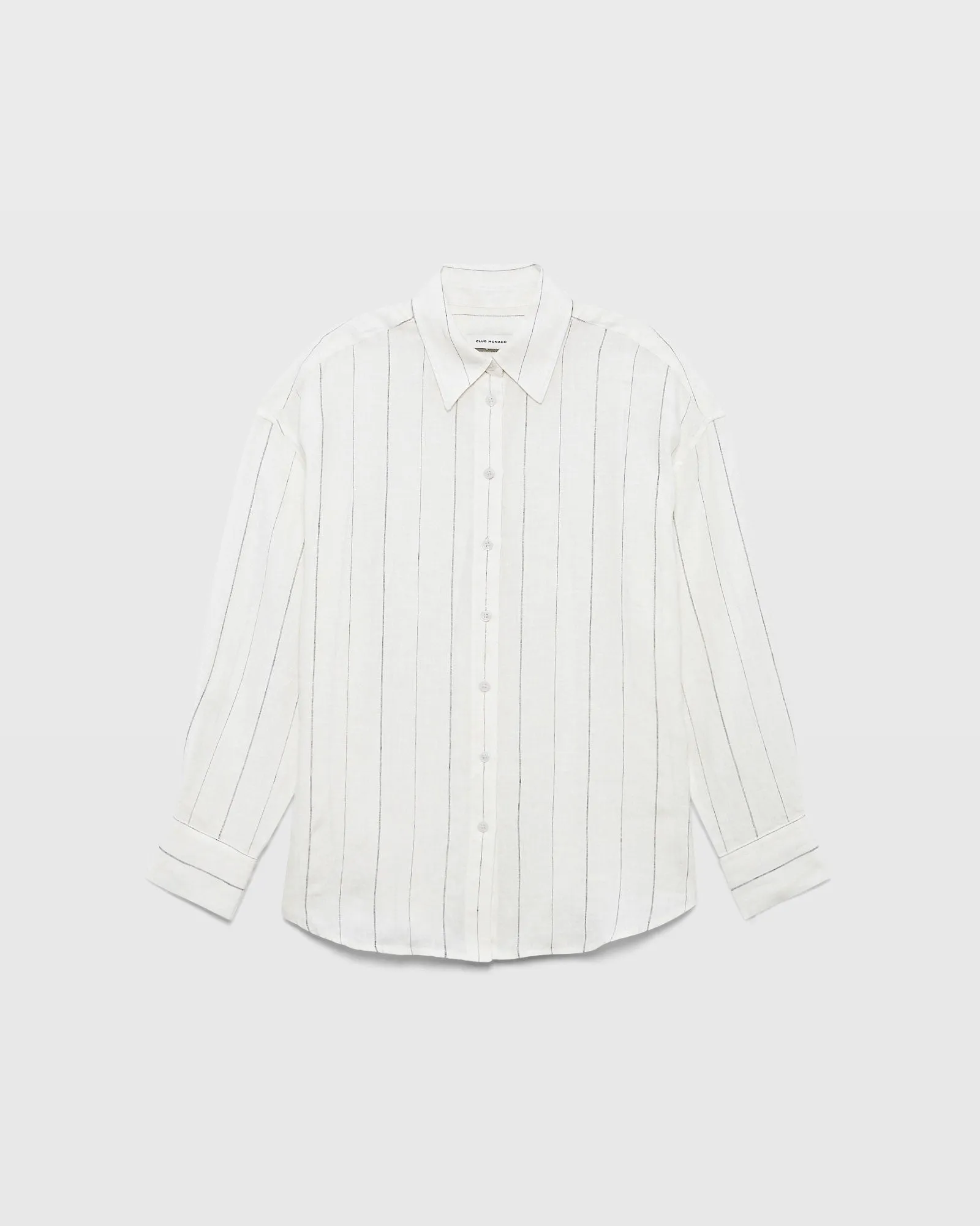 Striped Linen Button-Down Shirt sold by Club Monaco product image thumbnail 5