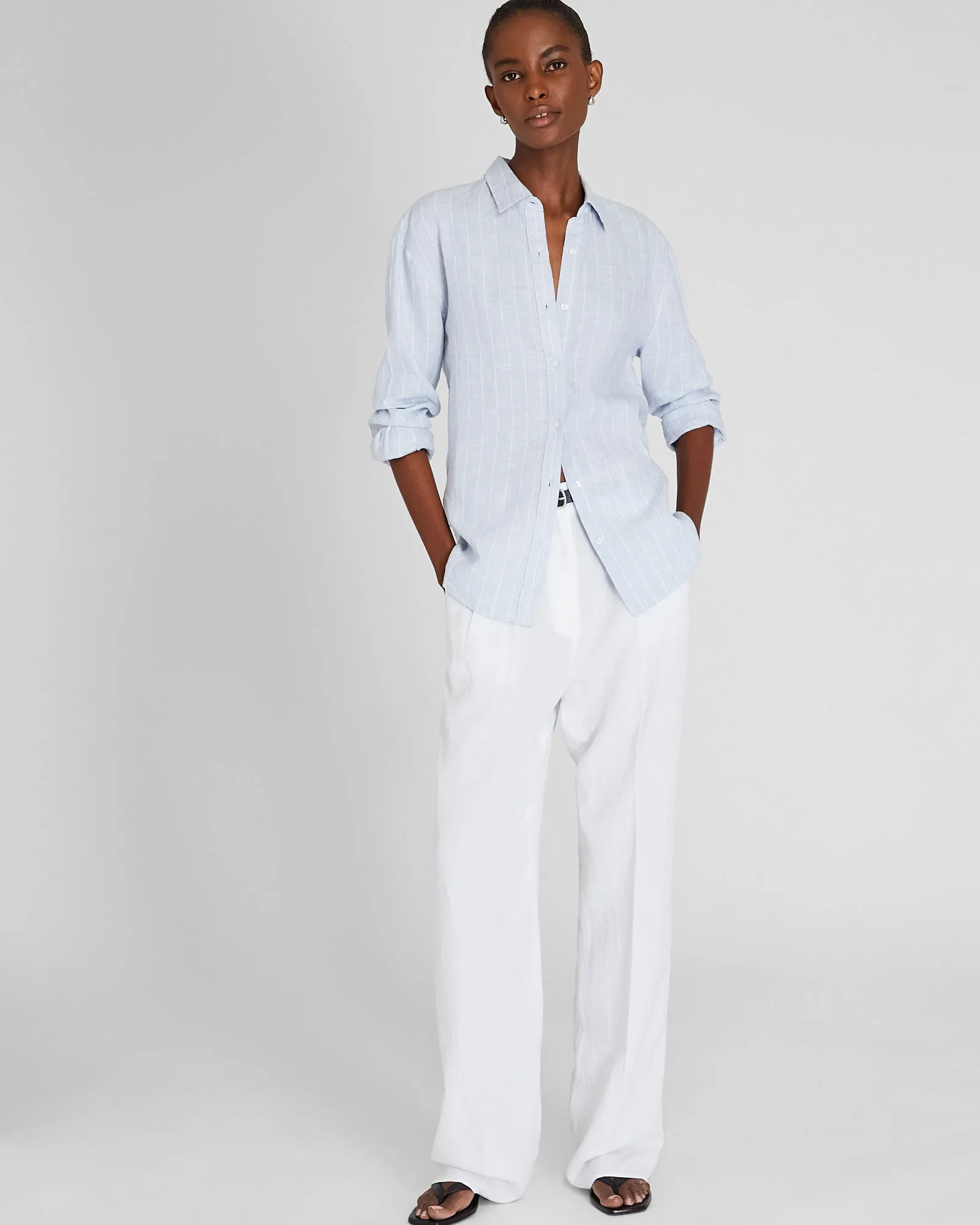 Signature Striped Linen Shirt sold by Club Monaco product image thumbnail 2