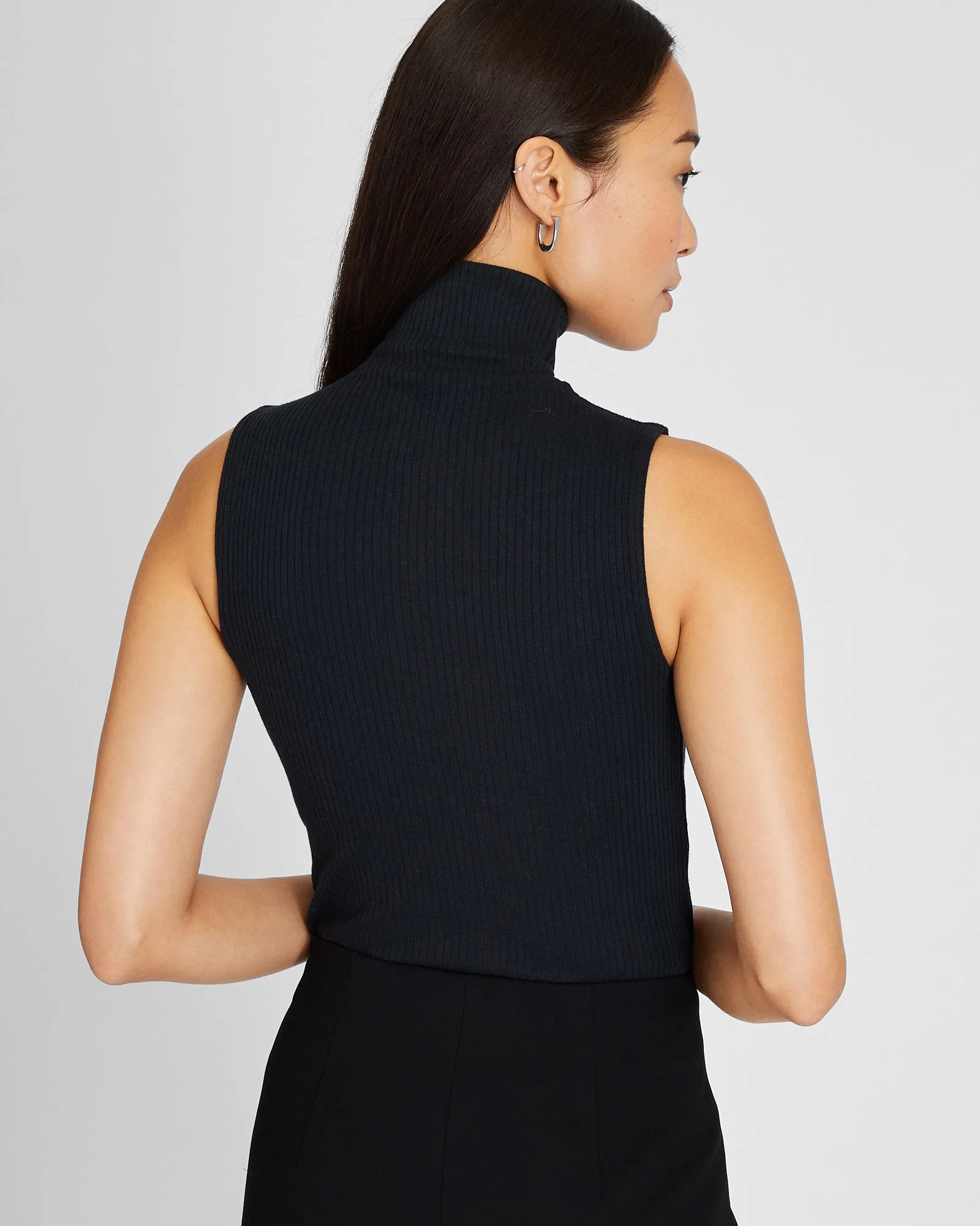 Julianna Rib Cotton-Cashmere Sleeveless Turtleneck sold by Club Monaco product image thumbnail 2