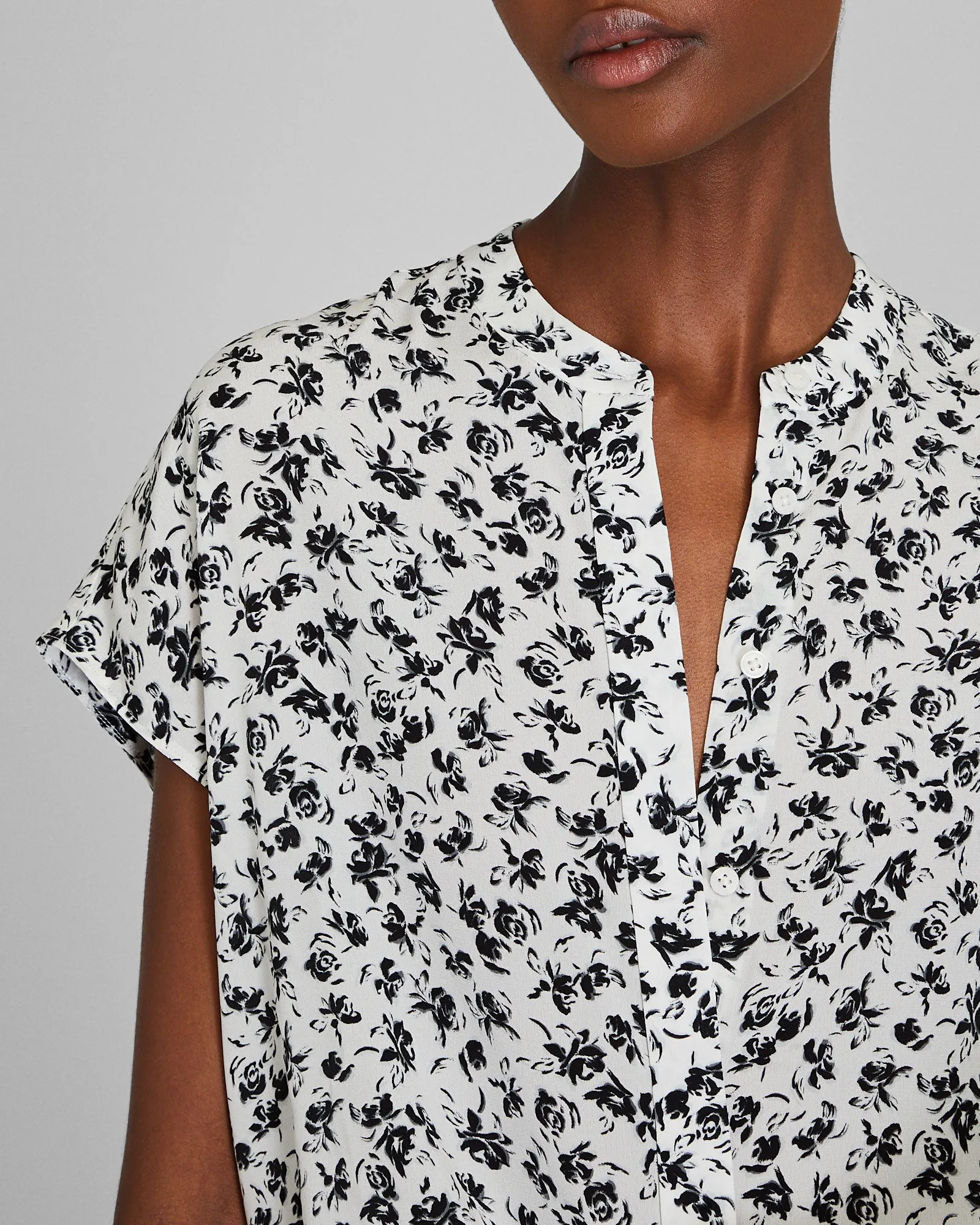 Printed Silk Front Placket Shirt sold by Club Monaco product image thumbnail 4