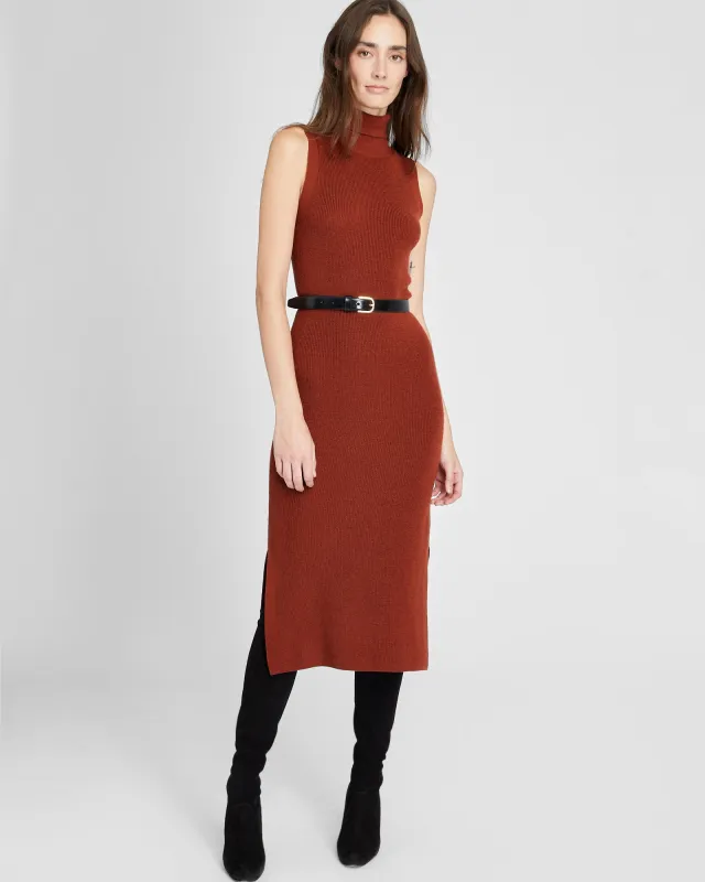 Sleeveless Merino Wool Turtleneck Midi Dress sold by Club Monaco